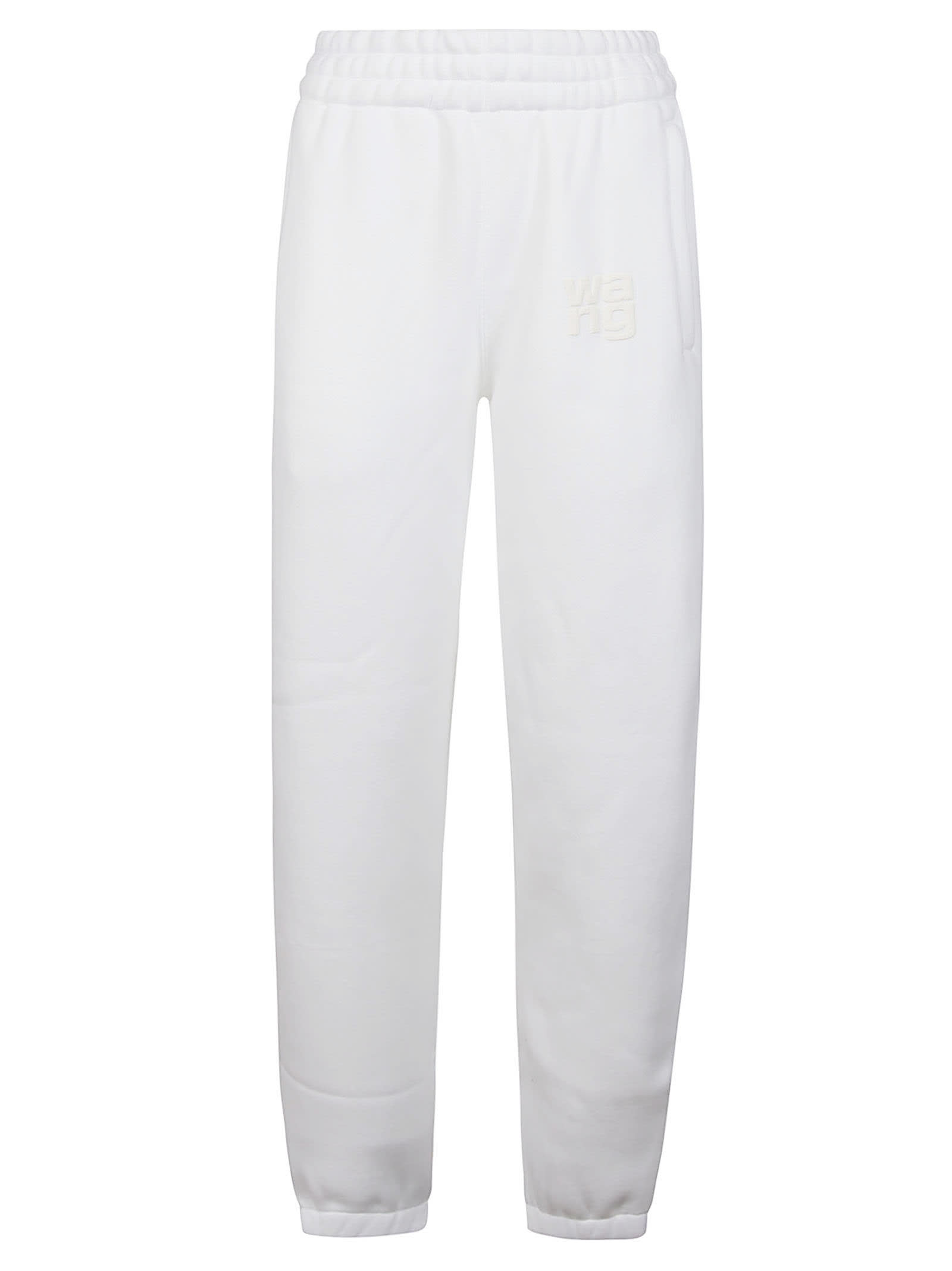 Shop Alexander Wang T Puff Paint Logo Esential Terry Classic Sweatpant In White