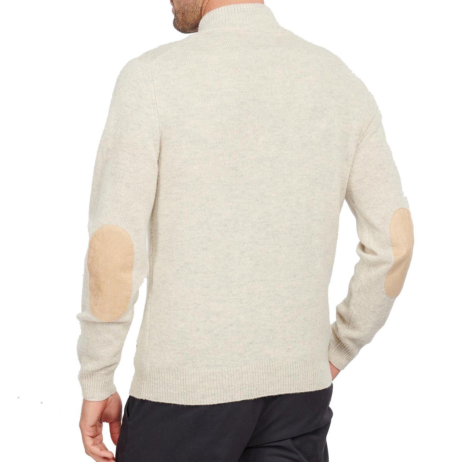 Barbour High-neck Half Buttoned Knit Jumper In Pearl