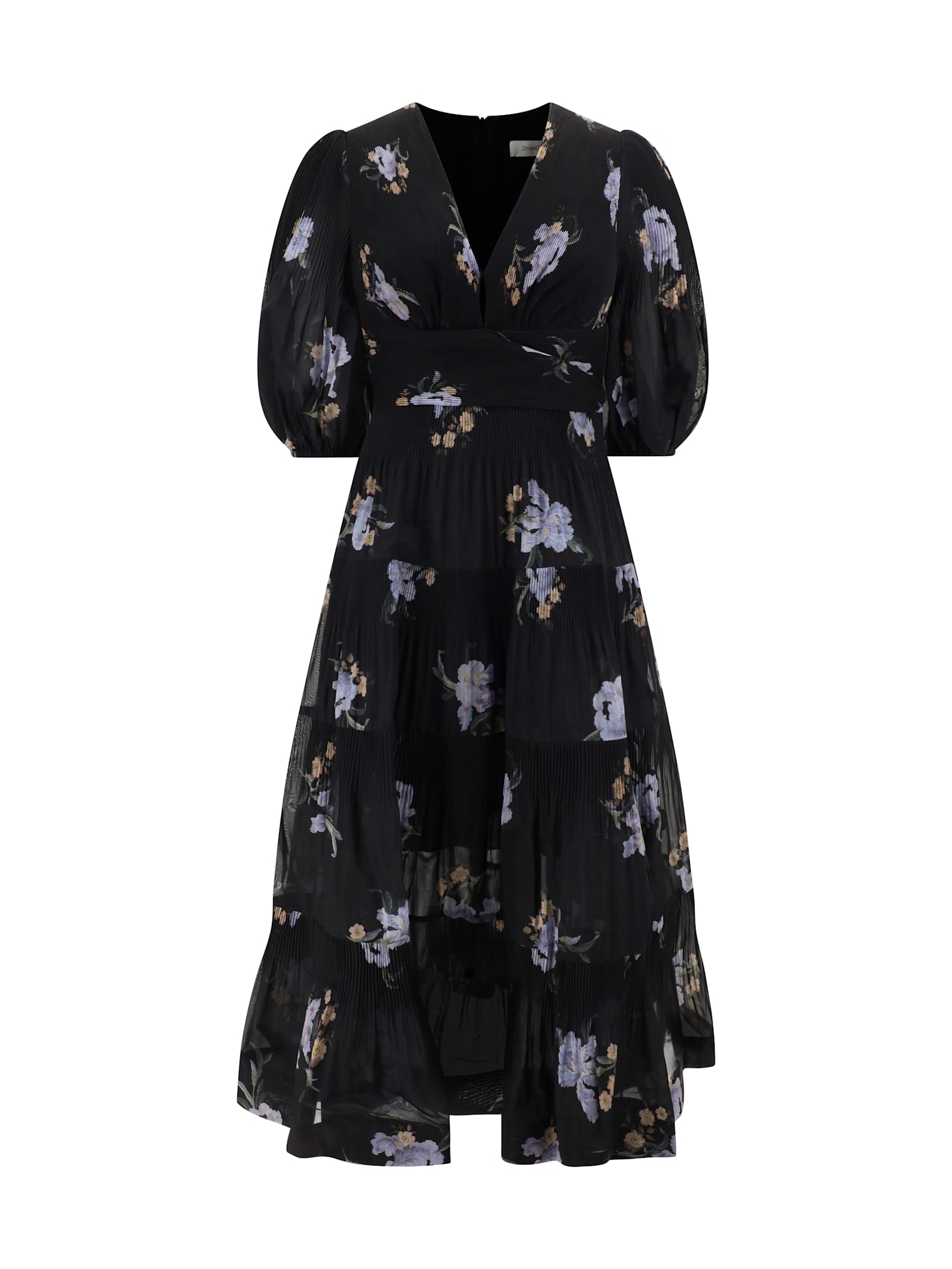 Shop Zimmermann Midi Dress In Black Iris Floral