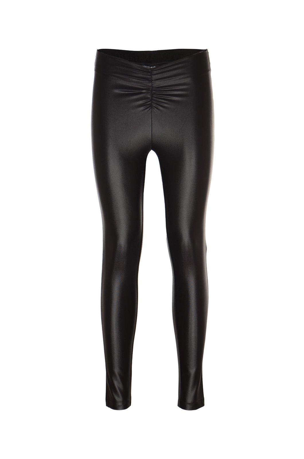 Versace Ruched Coated Skinny Leggings In Black