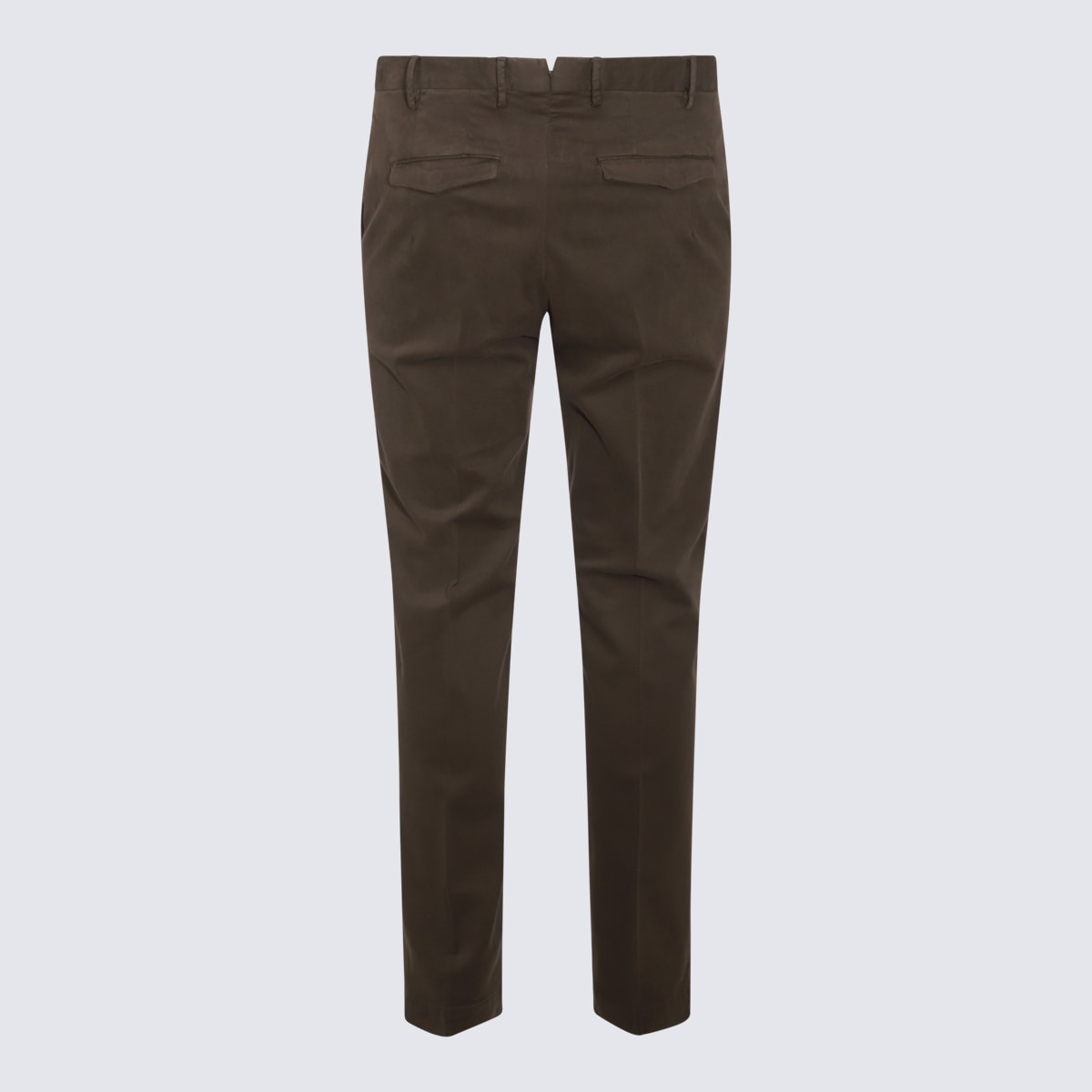 Pt Torino B-stretch Wool Pants With Front Button Closure In Brown