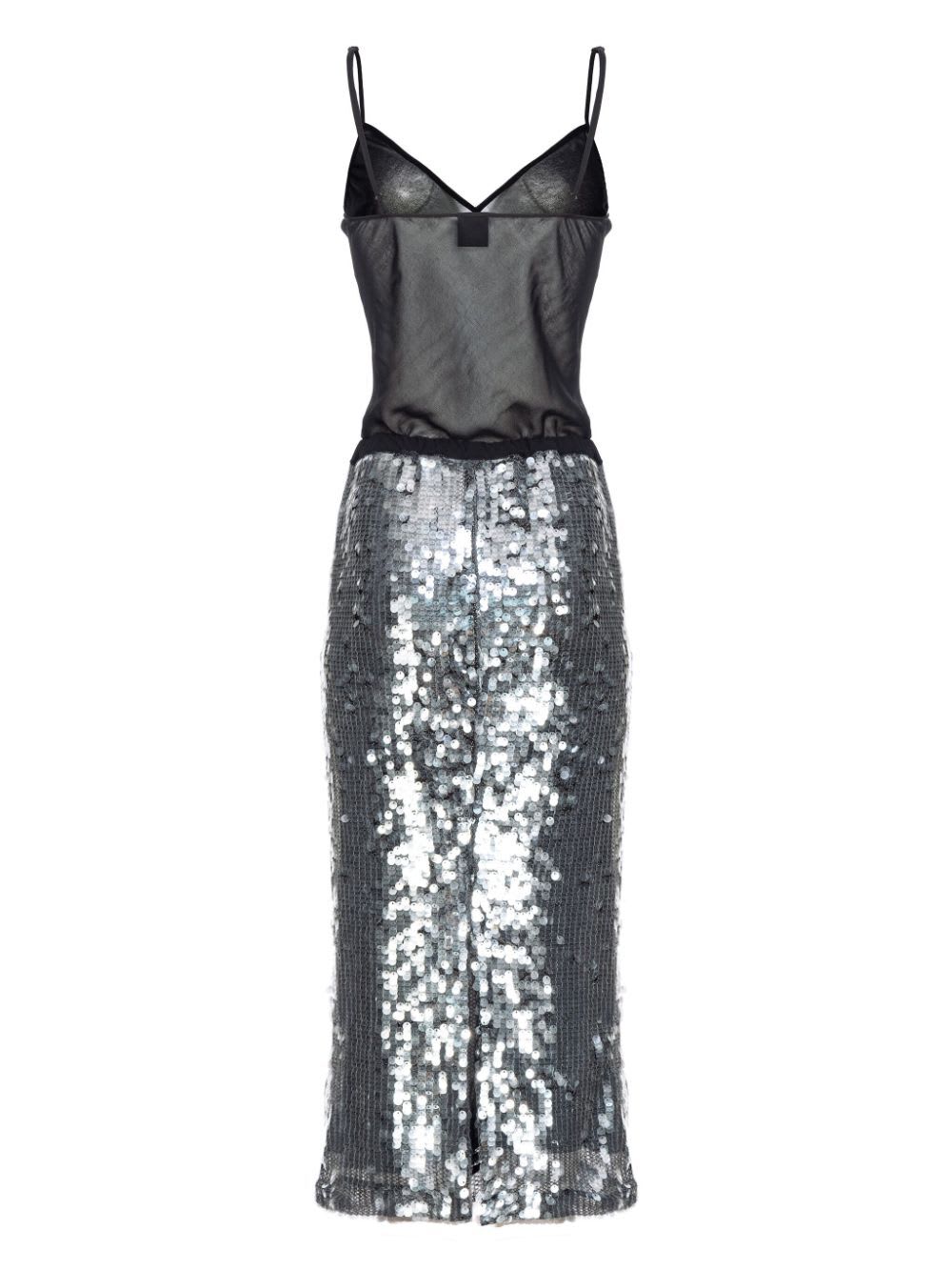 Shop Pinko Gazebo Net Sequins Skirt In Z Black