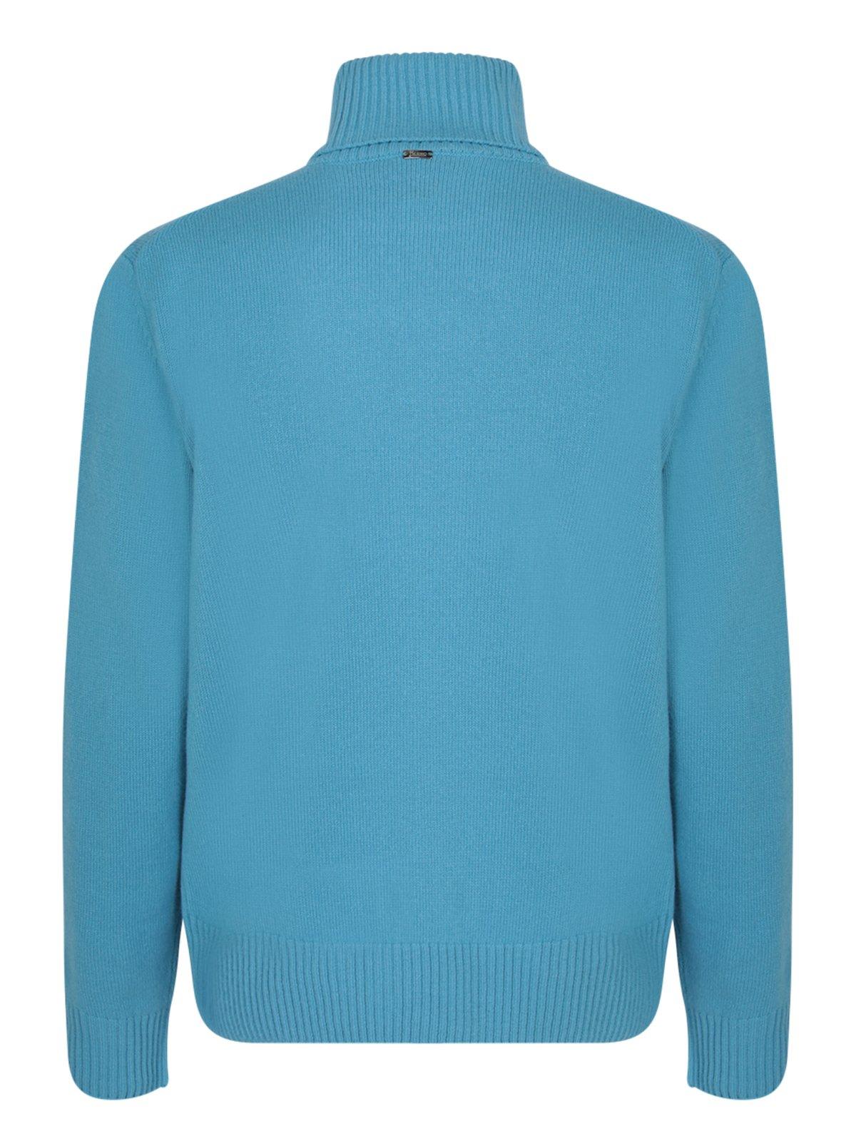 Shop Herno Roll-neck Long Sleeved Knitted Jumper In Polvere