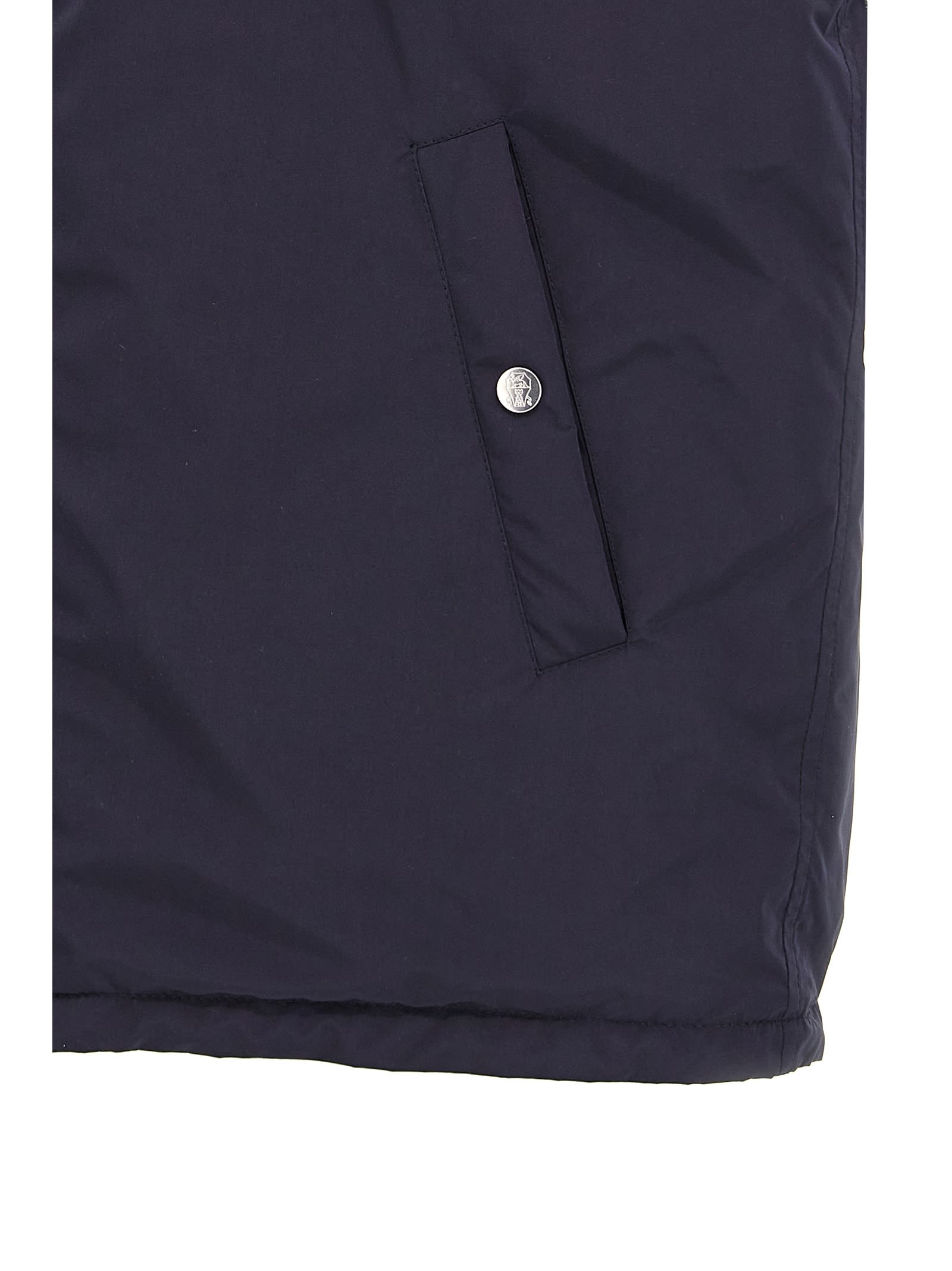 Brunello Cucinelli Water Resistant Nylon Vest In Blue