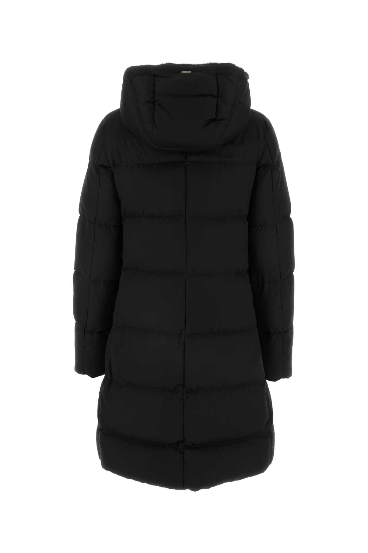 Herno Black Polyester Down Jacket In Black
