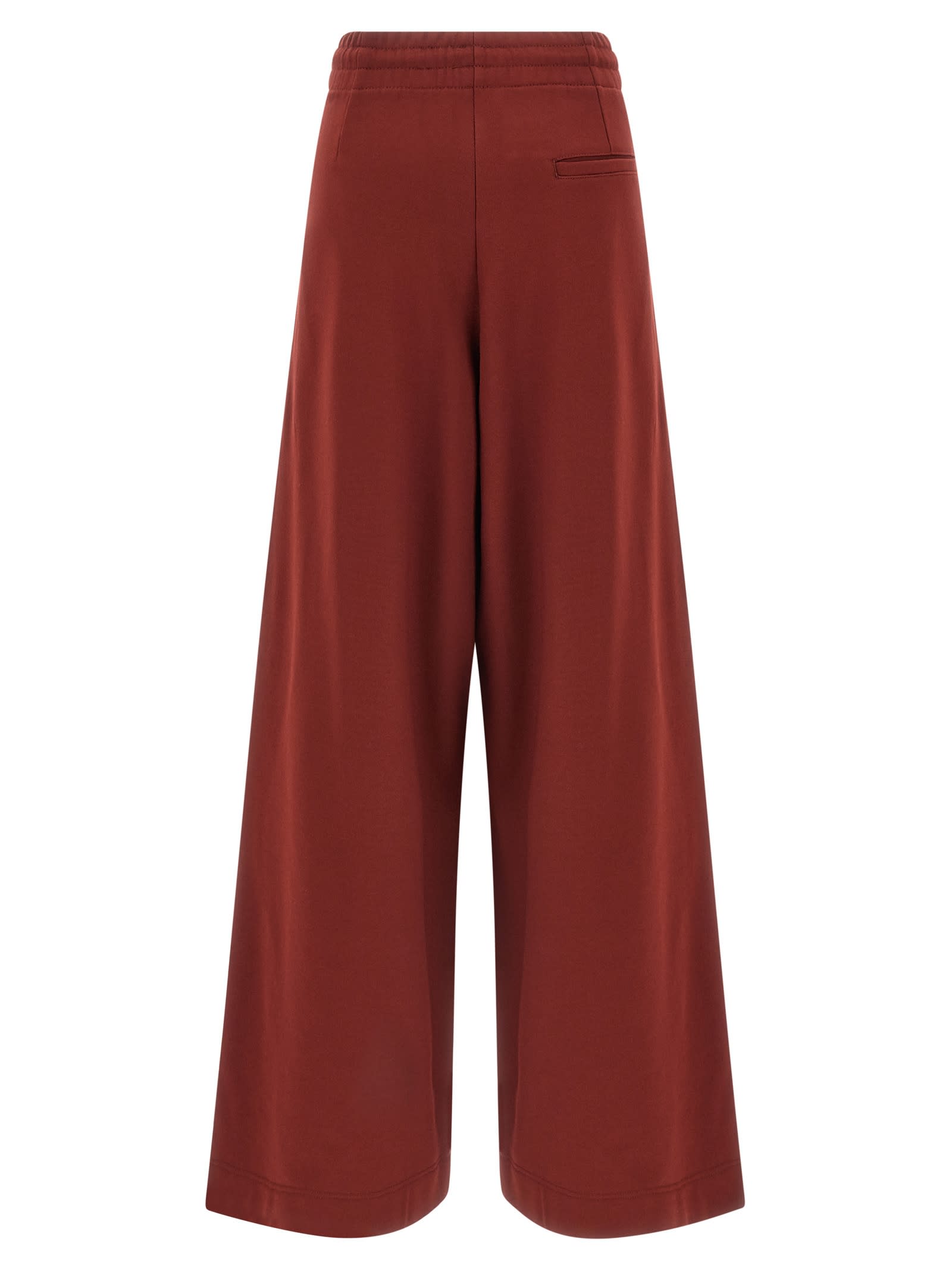 Dries Van Noten Hadium Pleated Cotton Wide Leg Sweatpants In Red