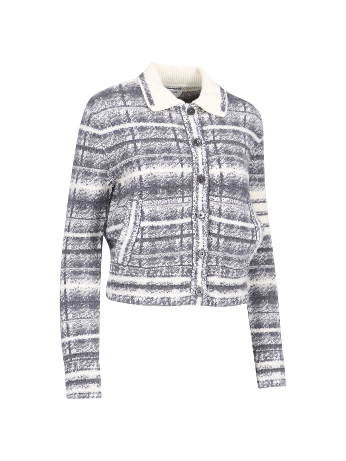 Shop Thom Browne Check Pattern Jacket In Gray