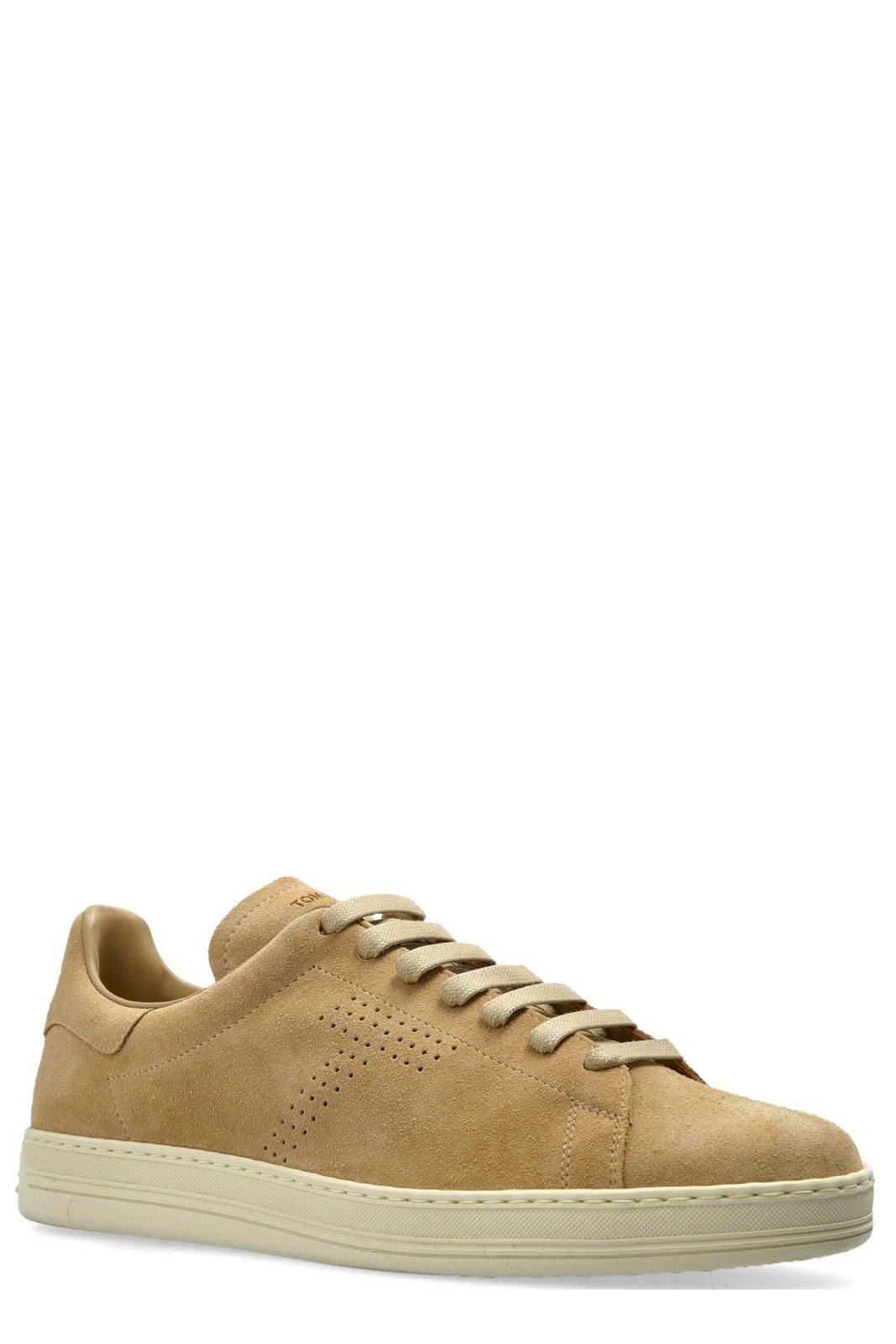 Tom Ford Warwick Suede Low-top Sneakers In Beige