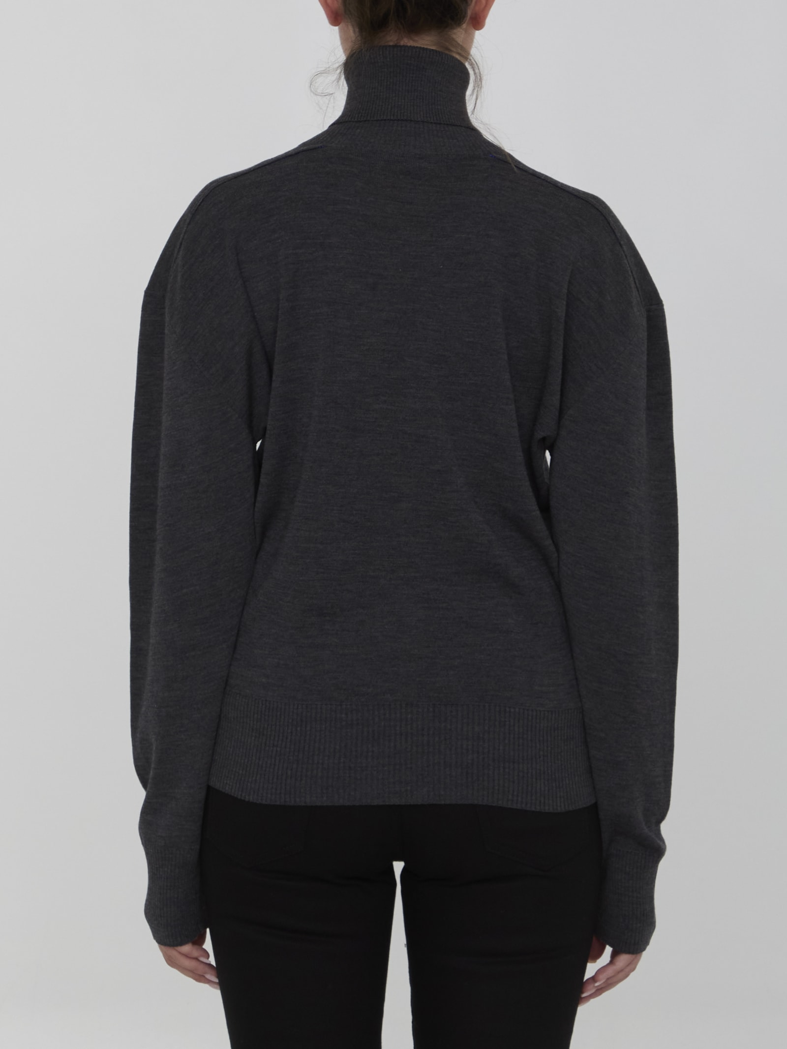 Shop Burberry Wool Jumper In Grey