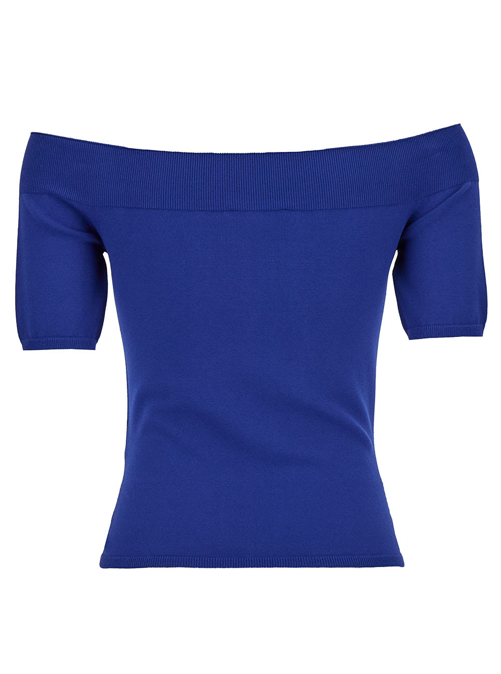 Shop Alexander Mcqueen Blue Off-the-shoulders Top In Viscose Blend Woman