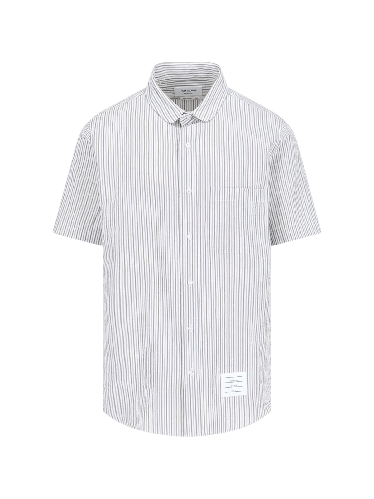 Shop Thom Browne Striped Shirt In White