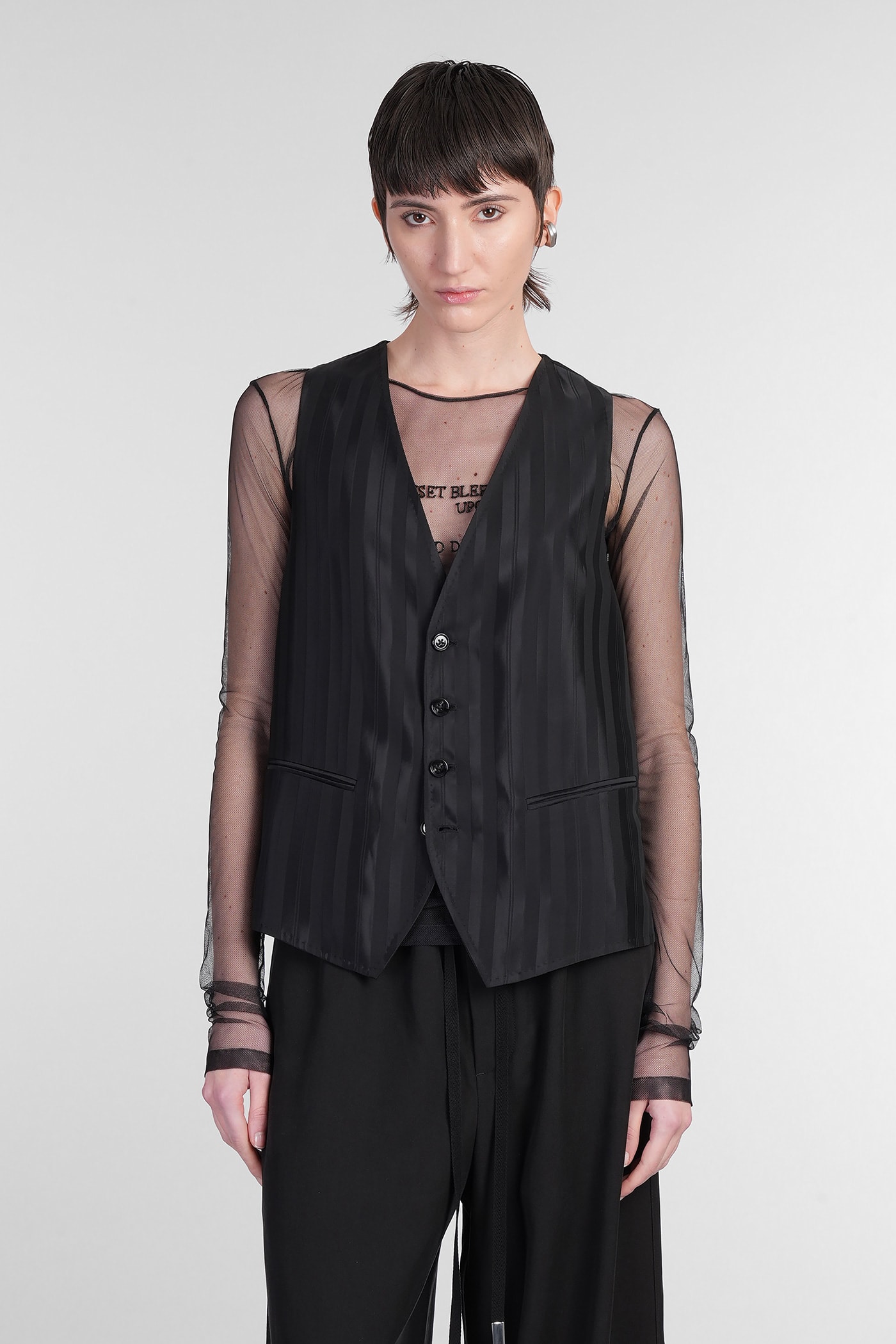 Charlotte Vest In Black Viscose