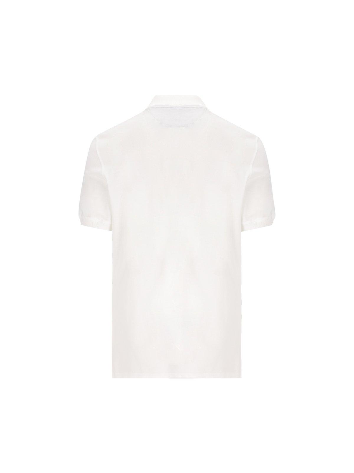 Shop Brunello Cucinelli Logo Embroidered Polo Shirt In White