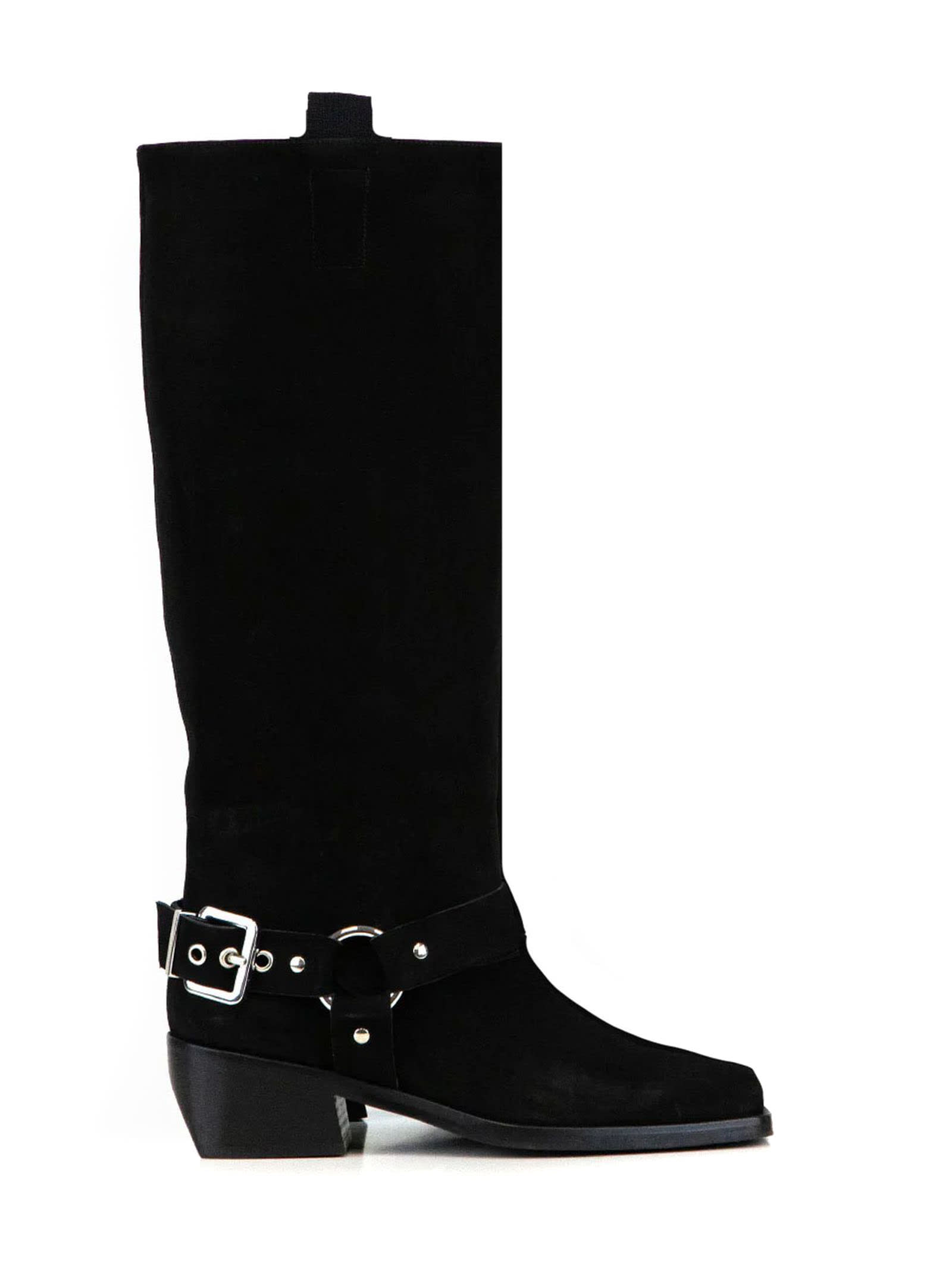 Black Suede Texan Boots
