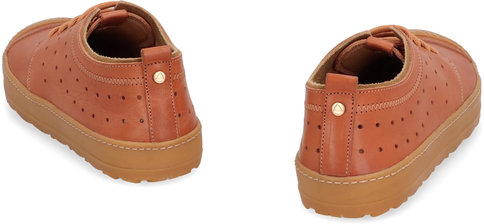 Volta Leather Low-top Sneakers In Saddle Brown