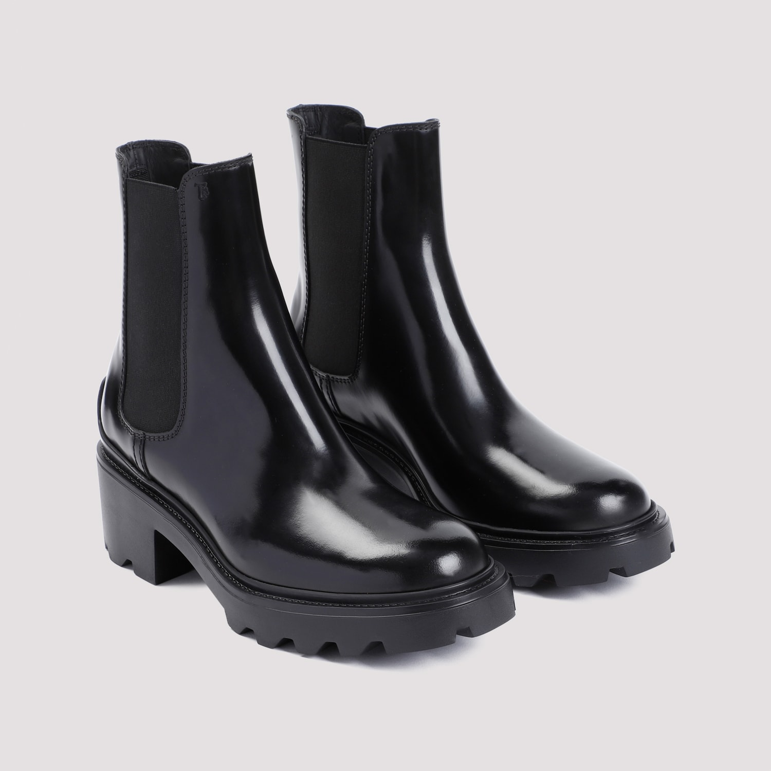 Shop Tod's Leather Boots In Nero