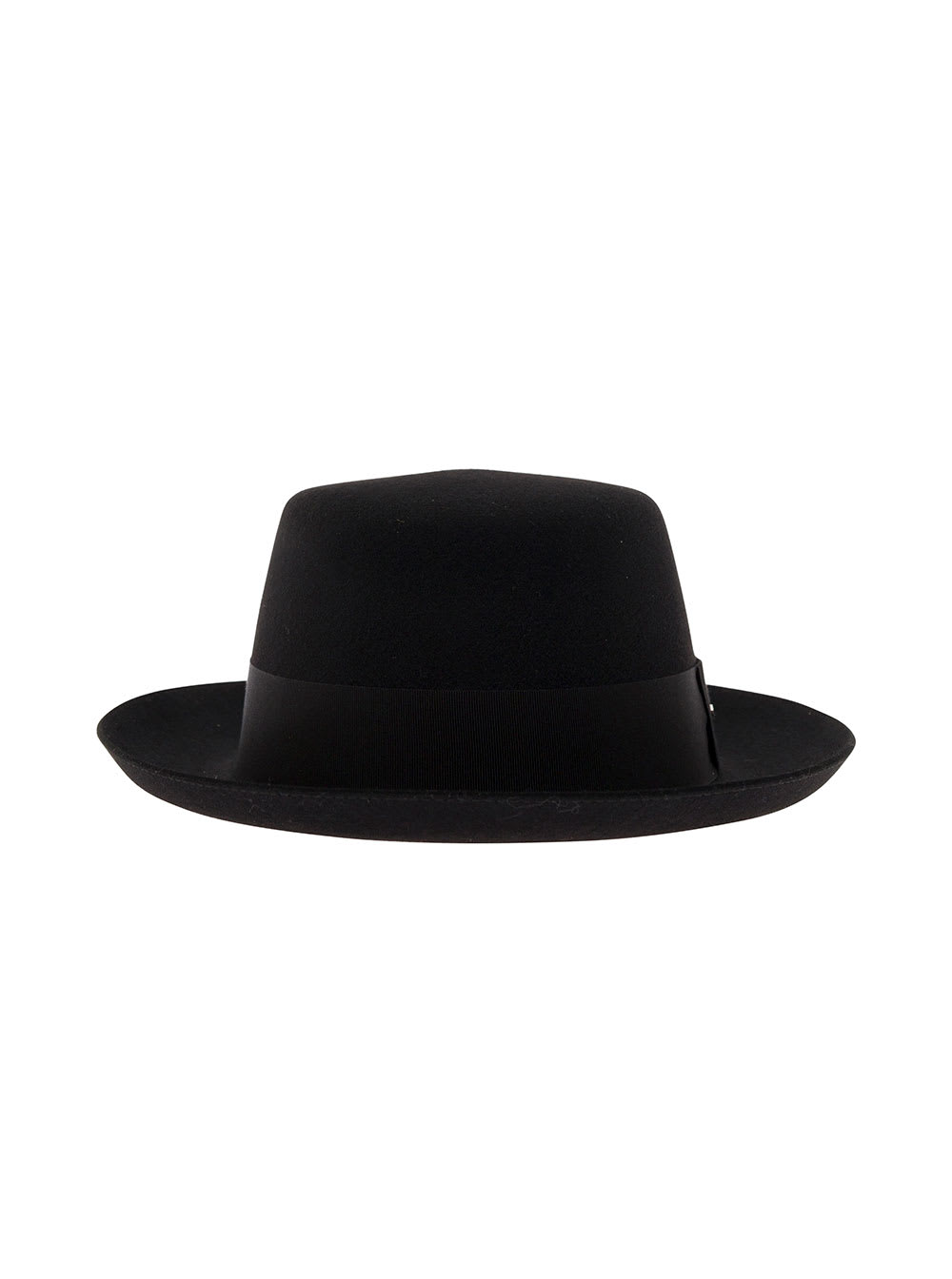 Saint Laurent Black Fedora Hat With Logo Detail In Wool Blend Woman In Black