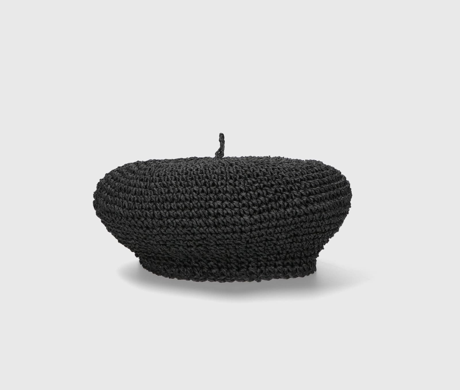 Borsalino Ines Beret In Papier Crochet In Black