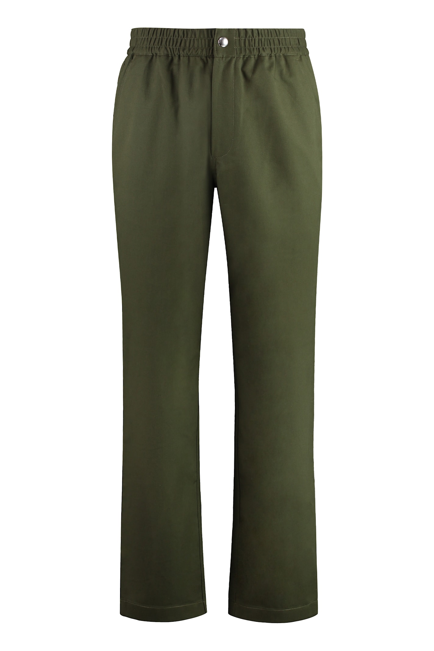 Shop Maison Kitsuné Cotton Trousers In Green