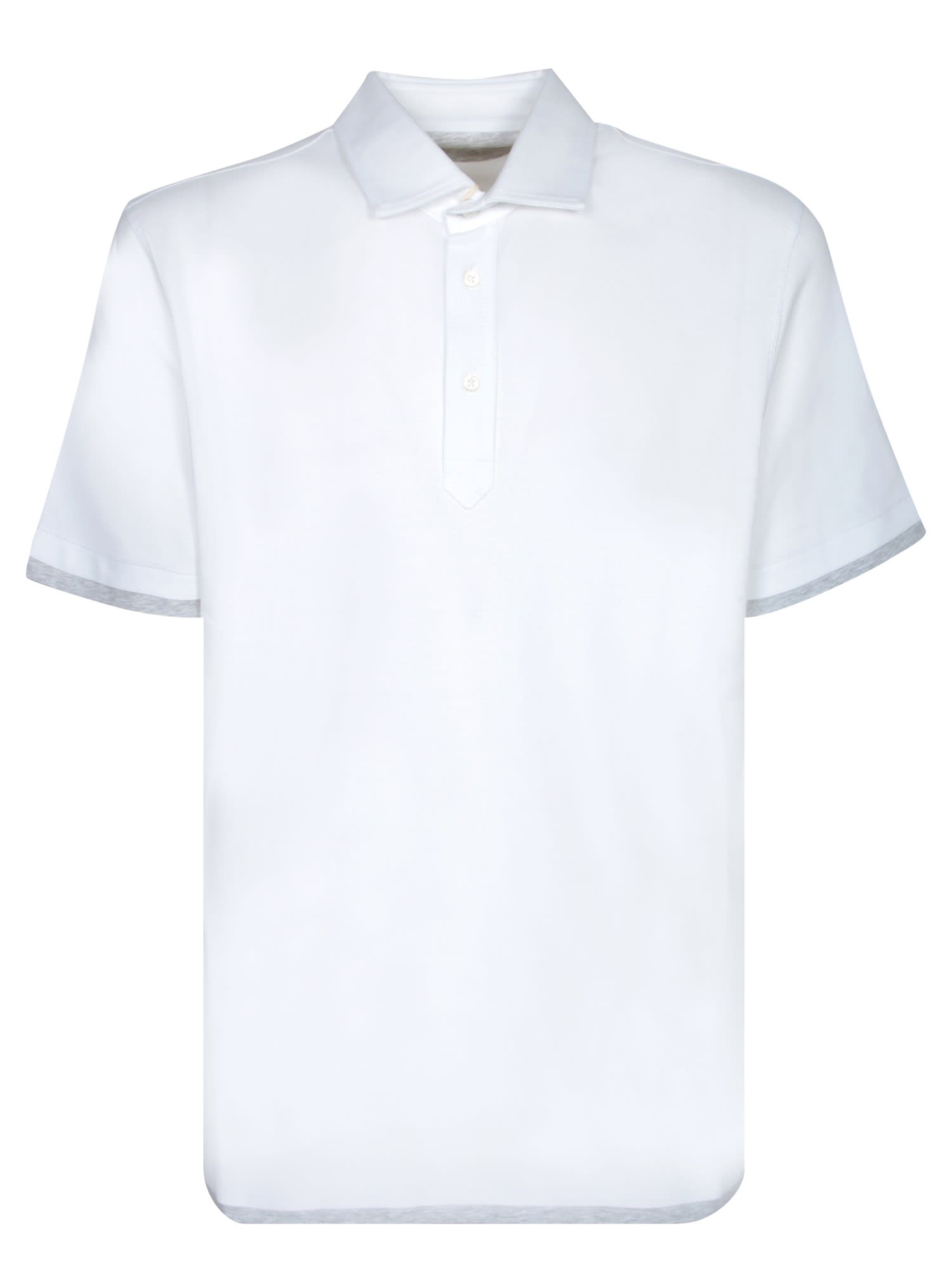 Brunello Cucinelli White Piquã© Polo Shirt In White