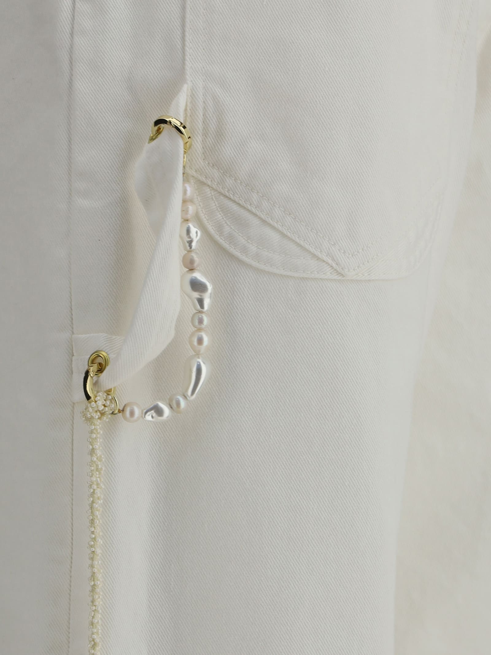 Darkpark White Carpenter Lisa Cotton Denim Jeans In Gray