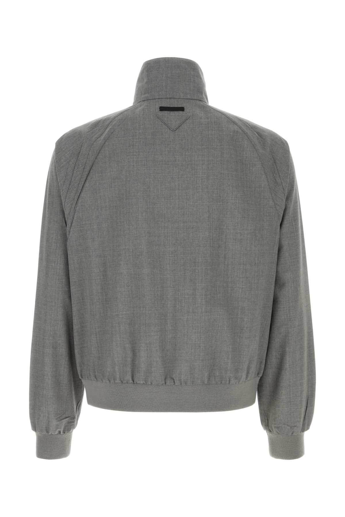 Prada Wool Bomber Jacket - Men's - Wool In Gray
