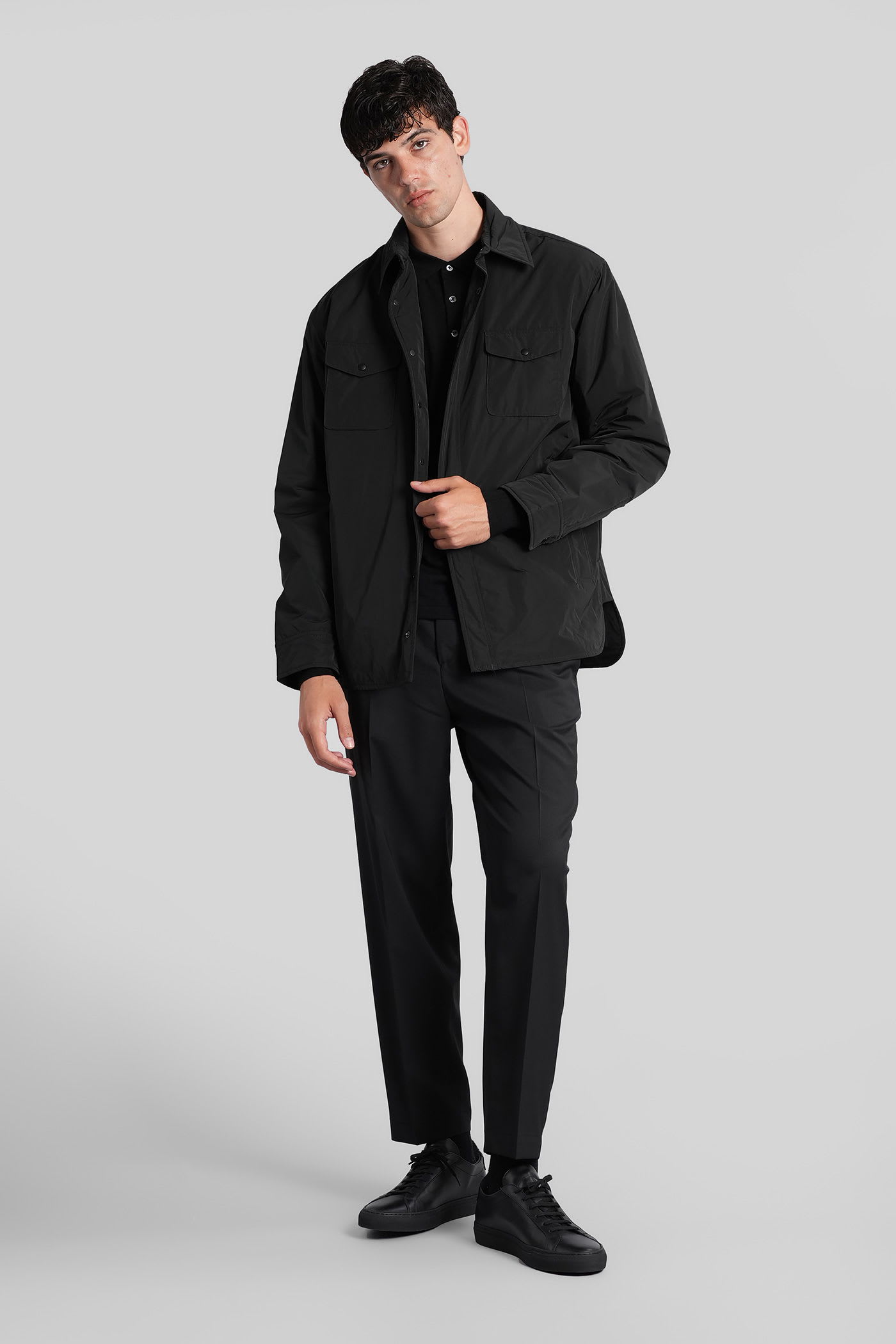 Aspesi Giles Casual Jacket In Black Polyester In Black