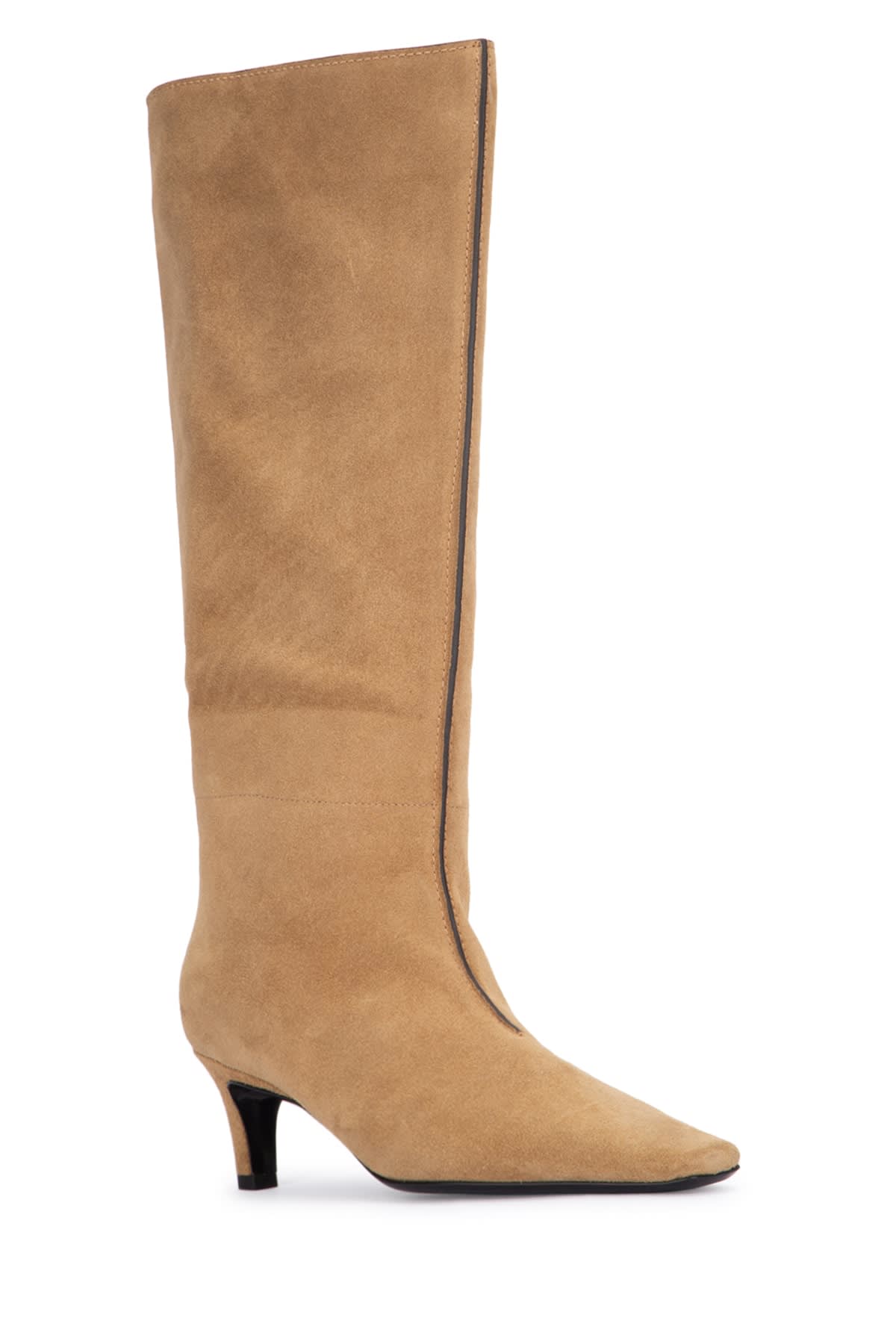 Totême Toteme The Wide Shaft Leather Boots In Caramel