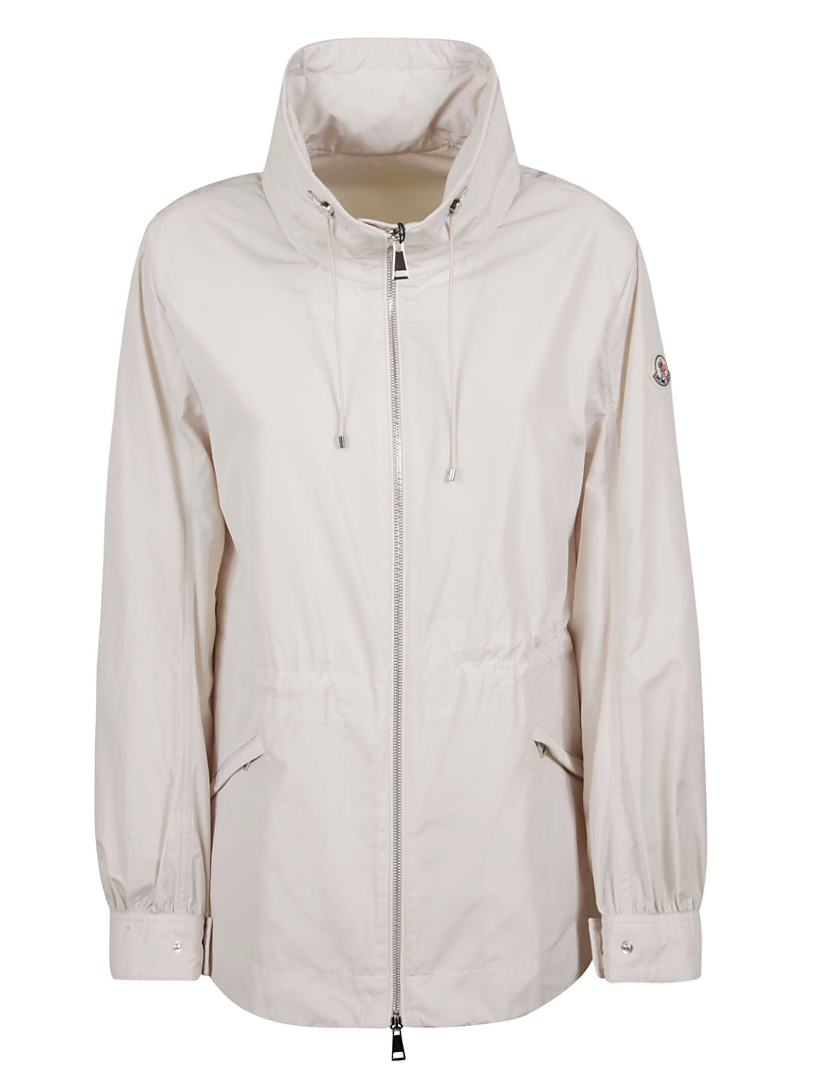 Moncler Multi-pocket High Neck Windbreaker In Cream | ModeSens