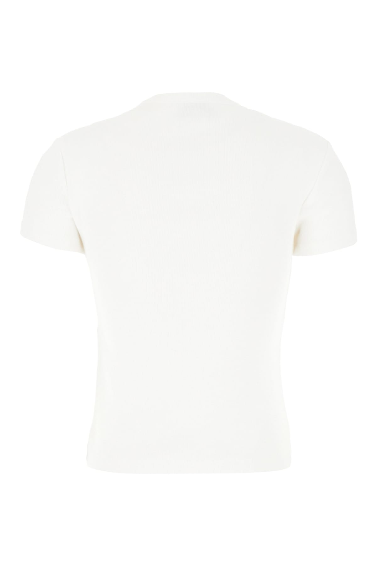 Shop Off-white White Stretch Cotton T-shirt In White Black