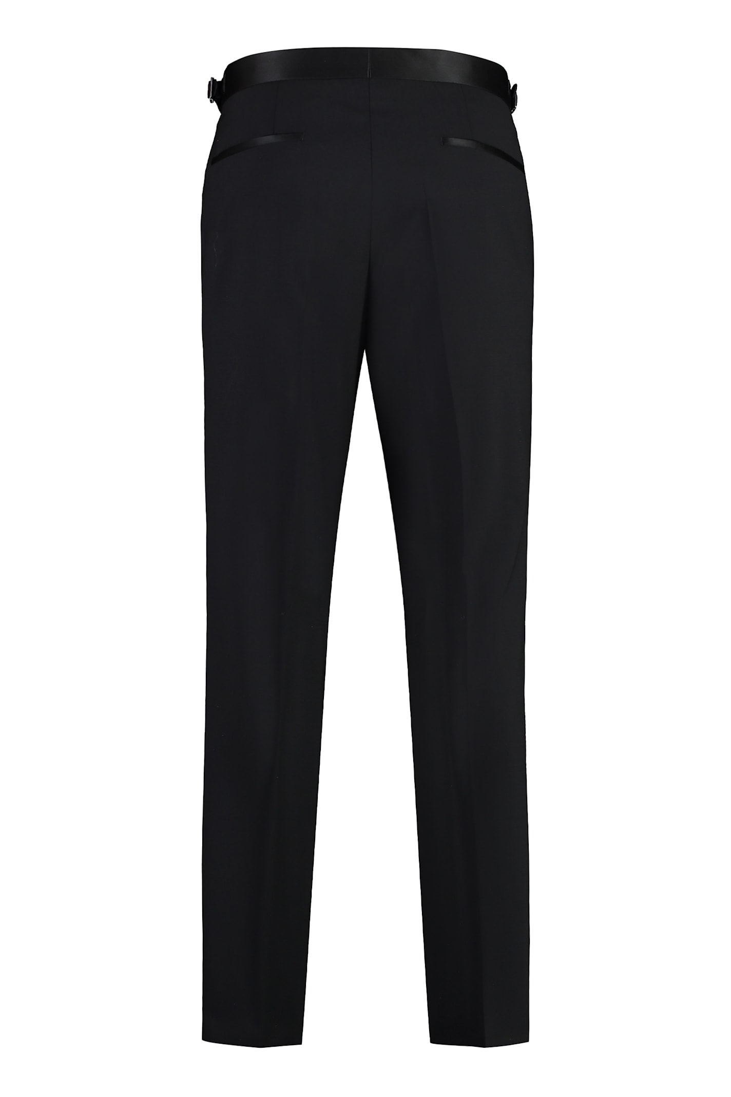 Shop Hugo Boss Wool Trousers In Black