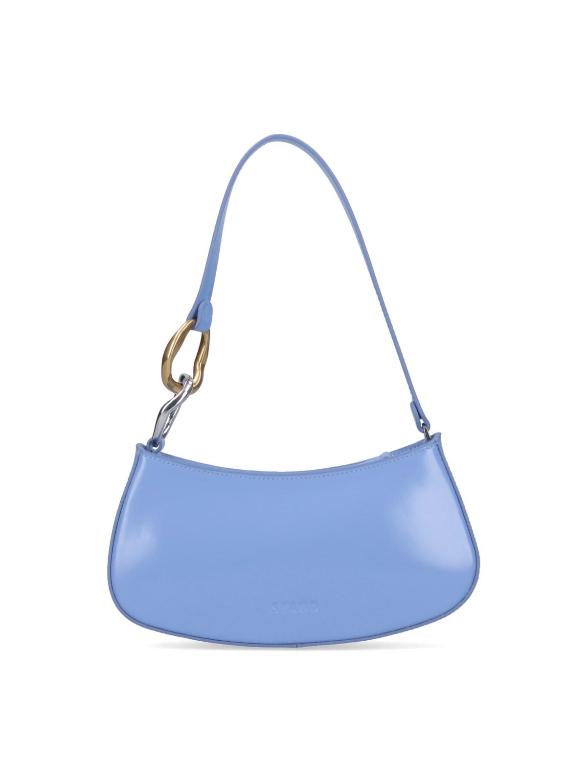 Shop Staud Mini Ollie Shoulder Bag In Blue