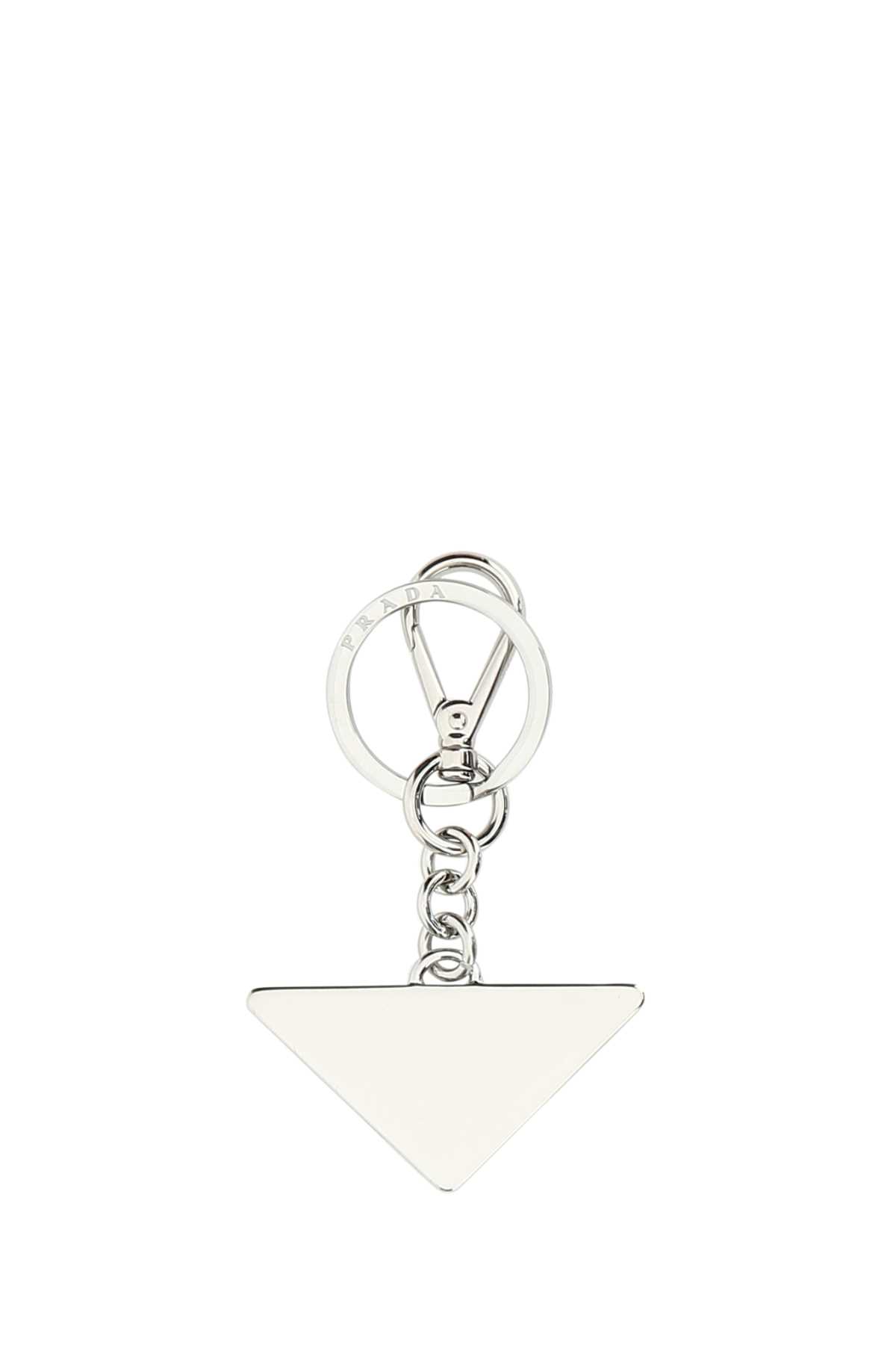 Shop Prada Black Metal Key Ring In F0002