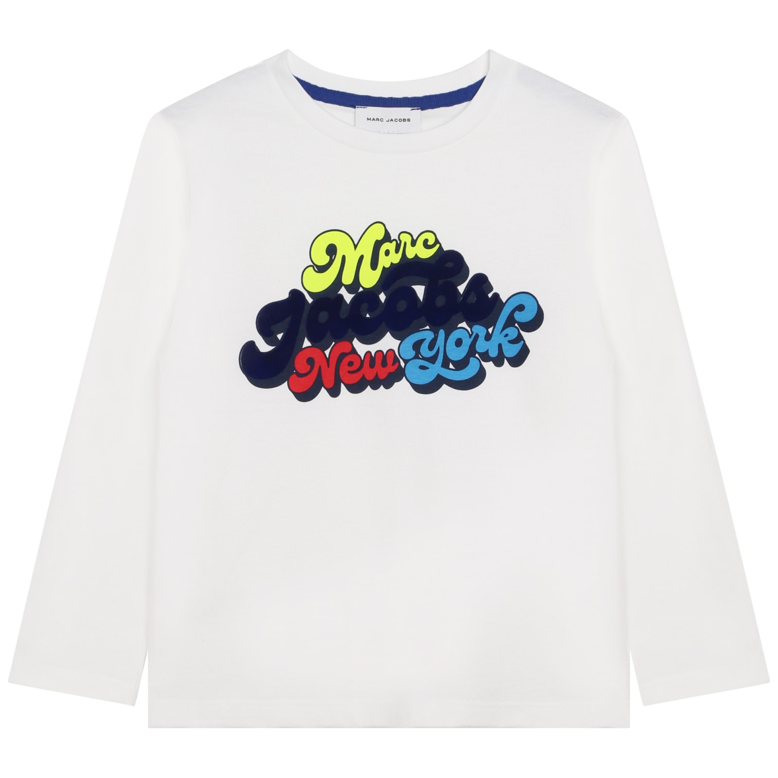 Little Marc Jacobs Kids' Long-sleeved T-shirt With Print In P Bianco