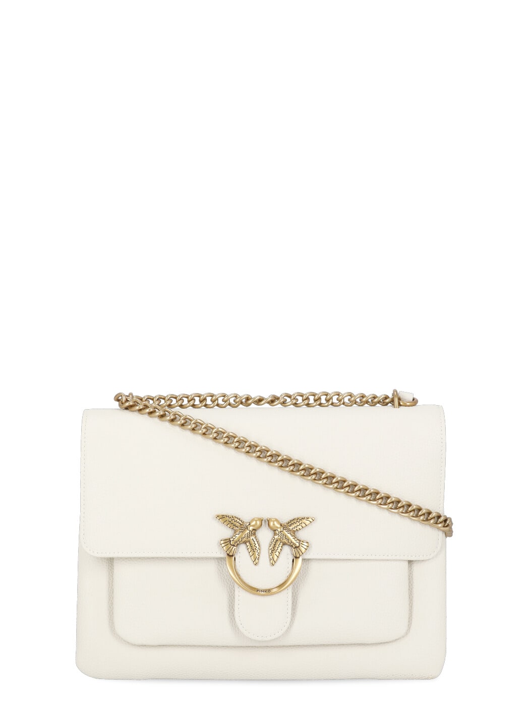 Shop Pinko Love One Soft Big Bag In Ivory