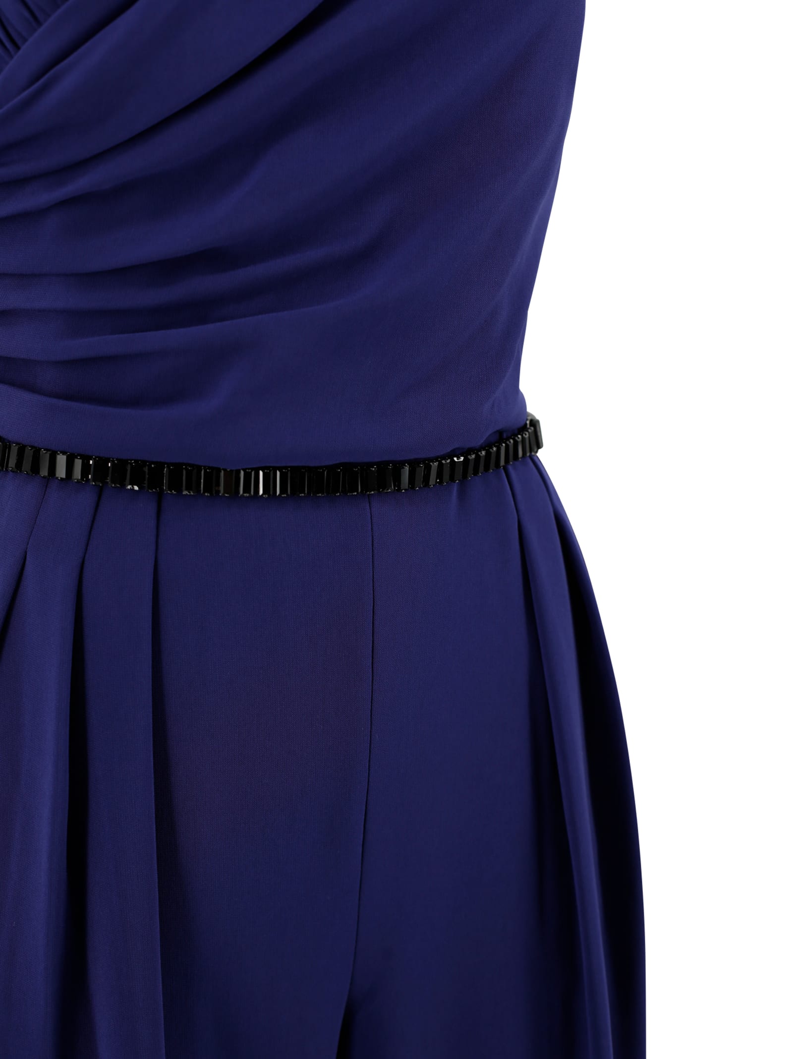 Max Mara Draped Jumpsuit In Cady In Blue