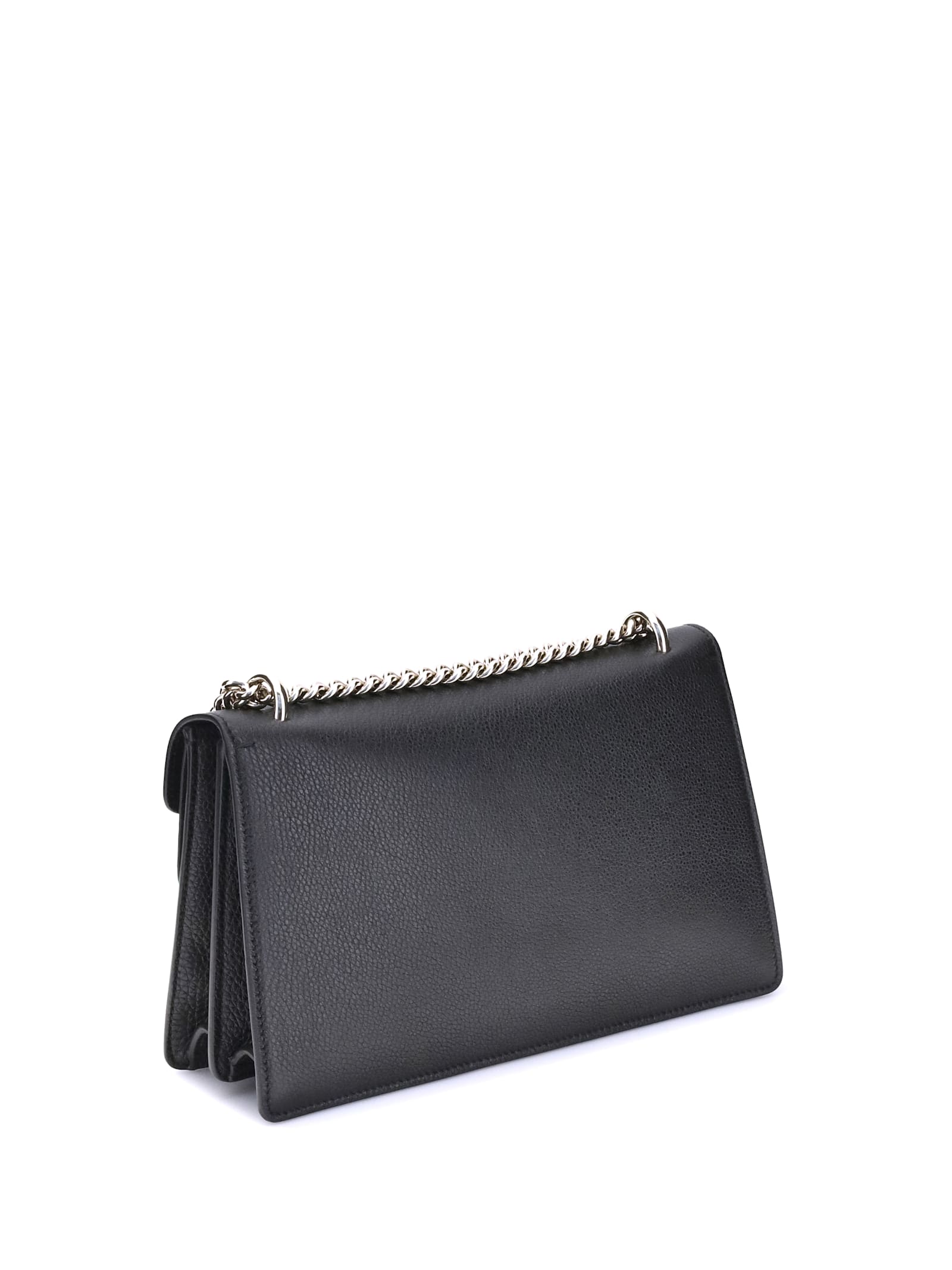 Gucci Tiger Head Detail Leather Shoulder Bag In Gray