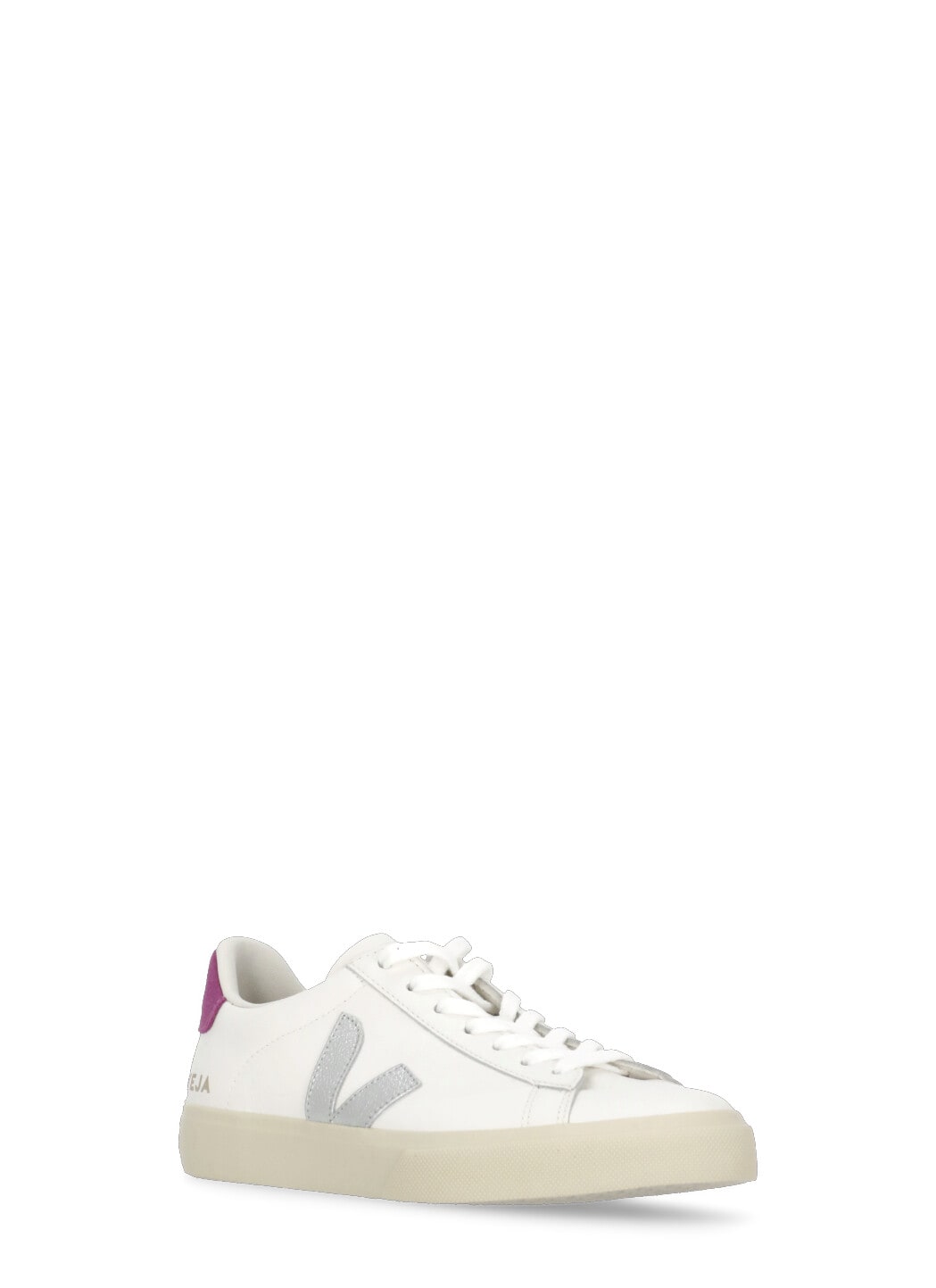 Veja Campo White Low Top Sneakers With Contrasting Heel With Logo Lettering And Logo Patch On The Side In In White
