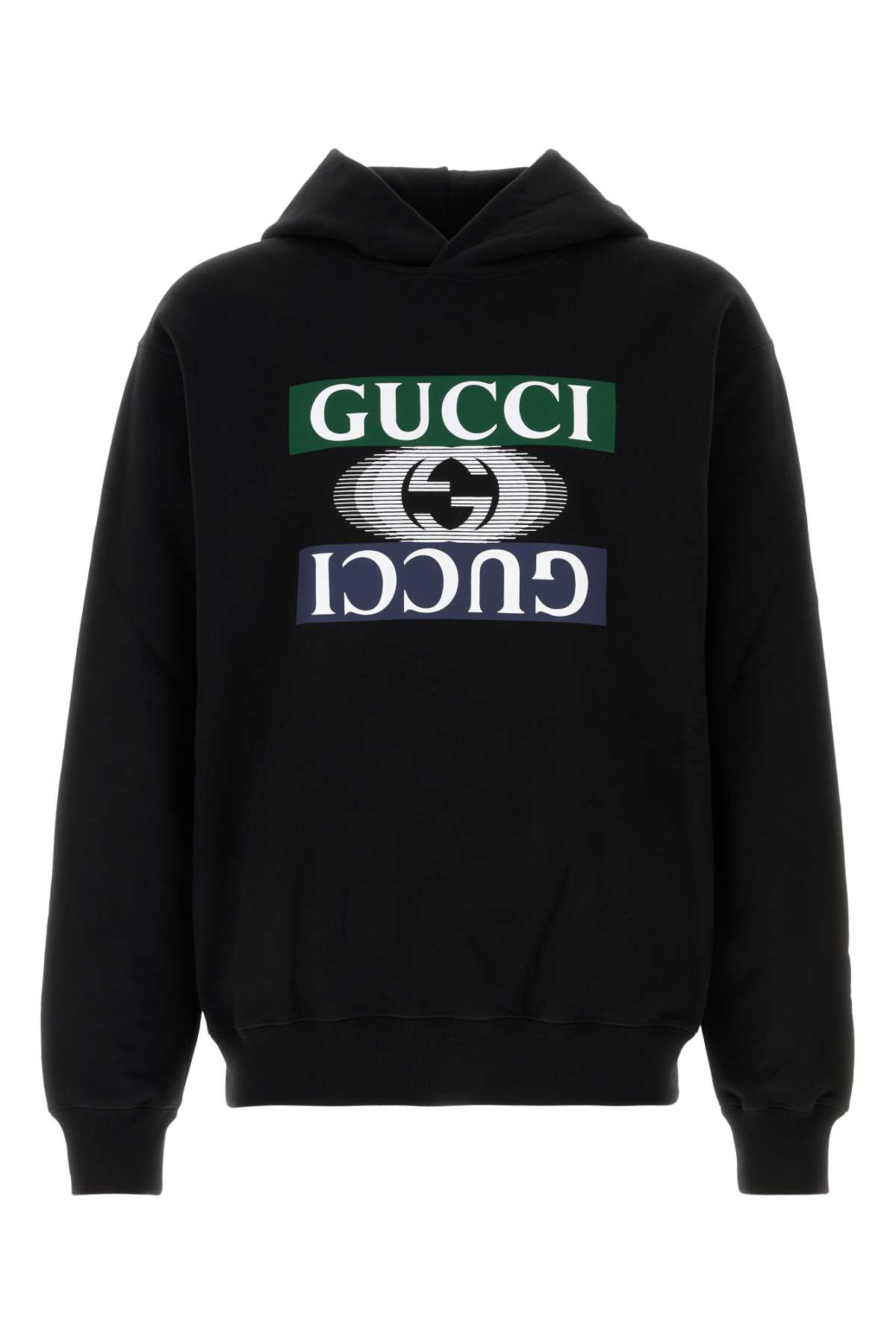 Shop Gucci Black Cotton Sweatshirt In Blackmc