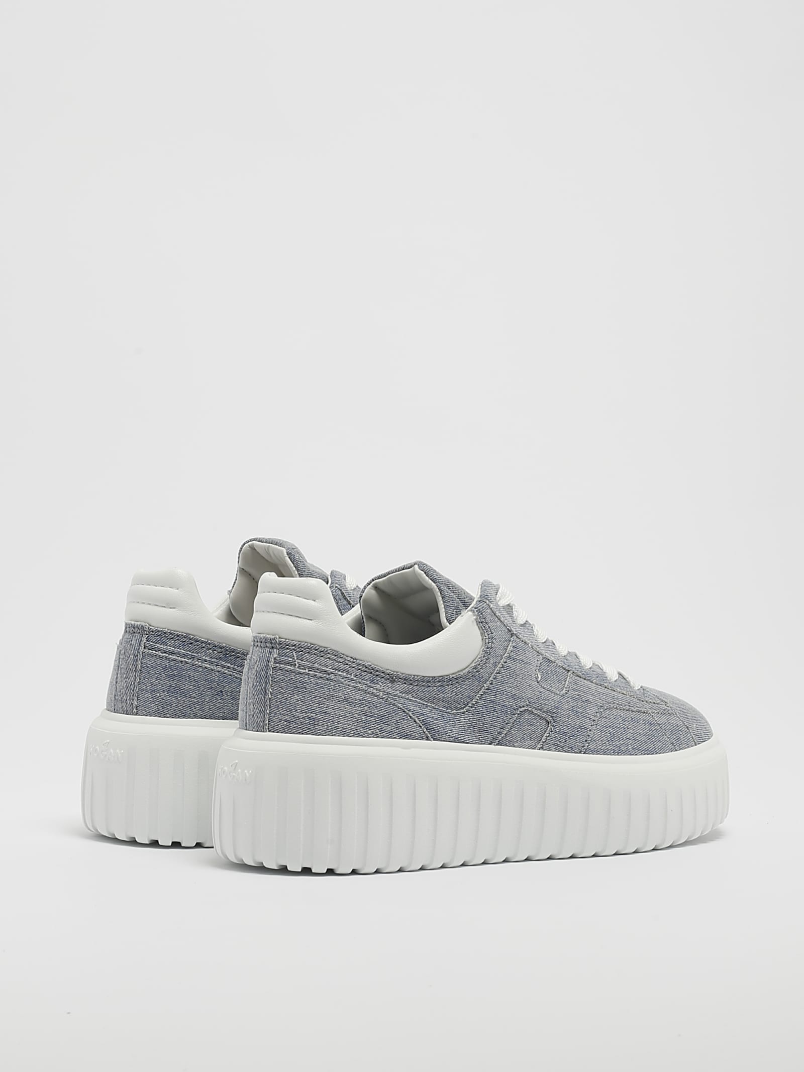 Hogan Ligth Blue H-stripe Sneakers In Denim Chiaro