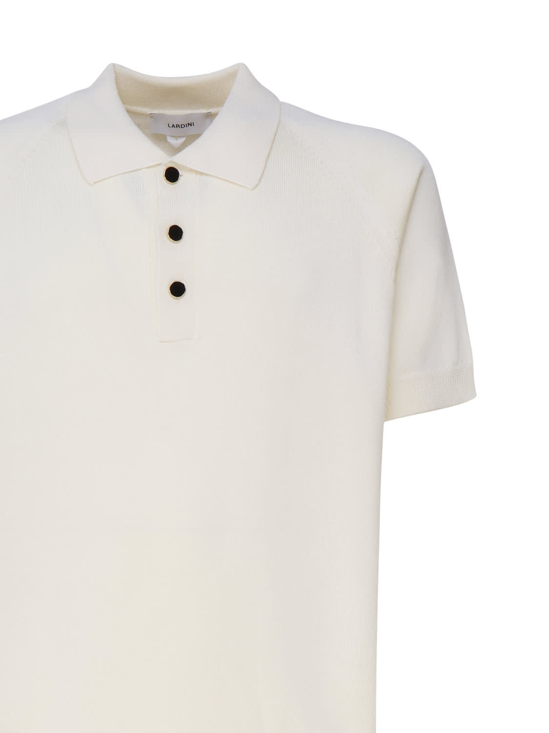 Shop Lardini Cotton Blend Polo Shirt In White