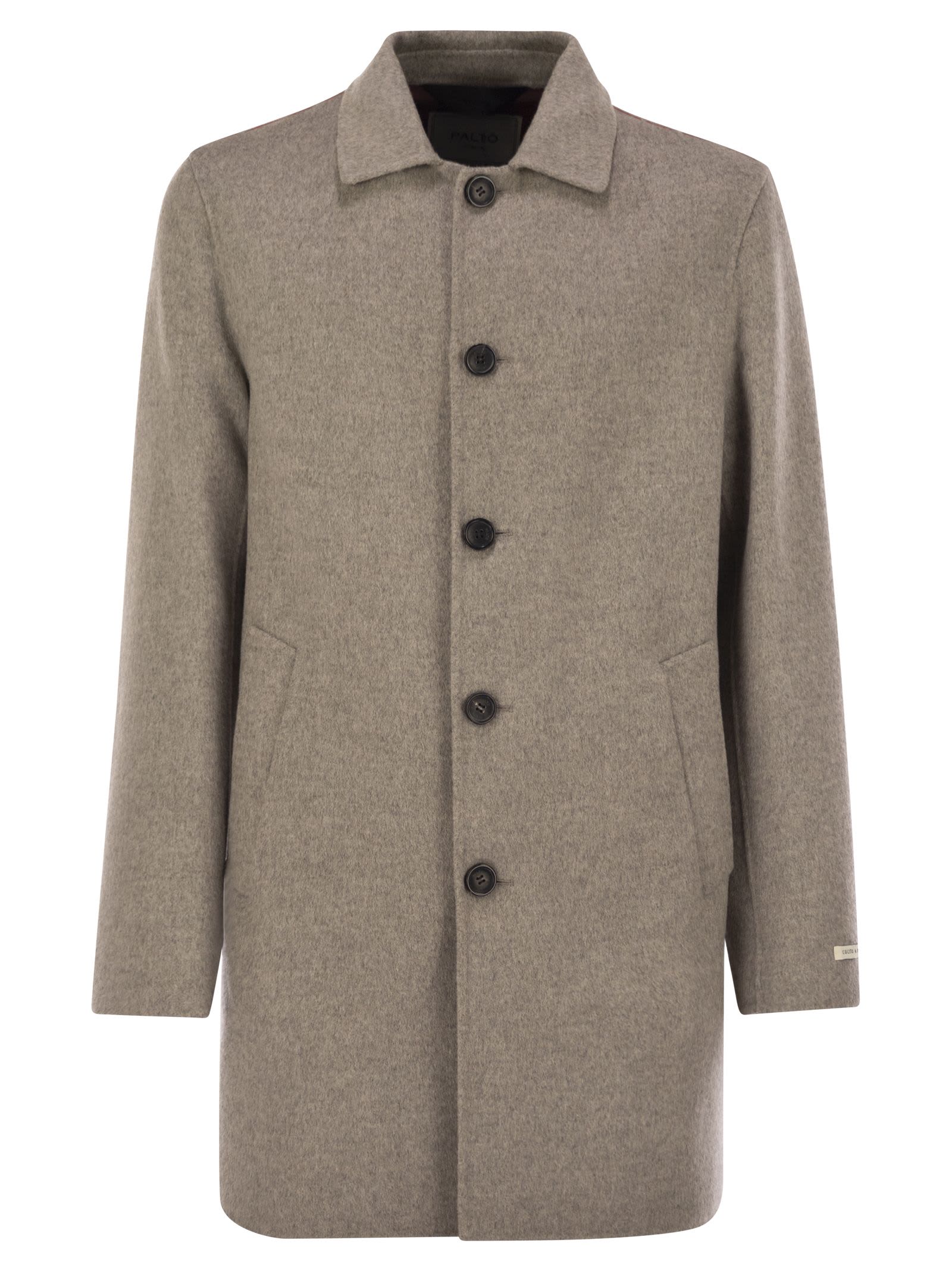 Shop Paltò Alfredo - Wool-blend Coat In Turtledove