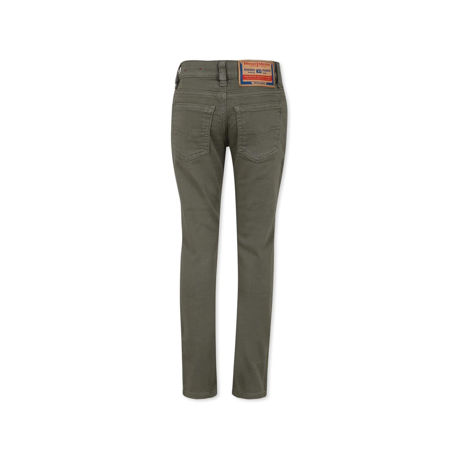 Shop Diesel Green Trousers For Boy With Logo