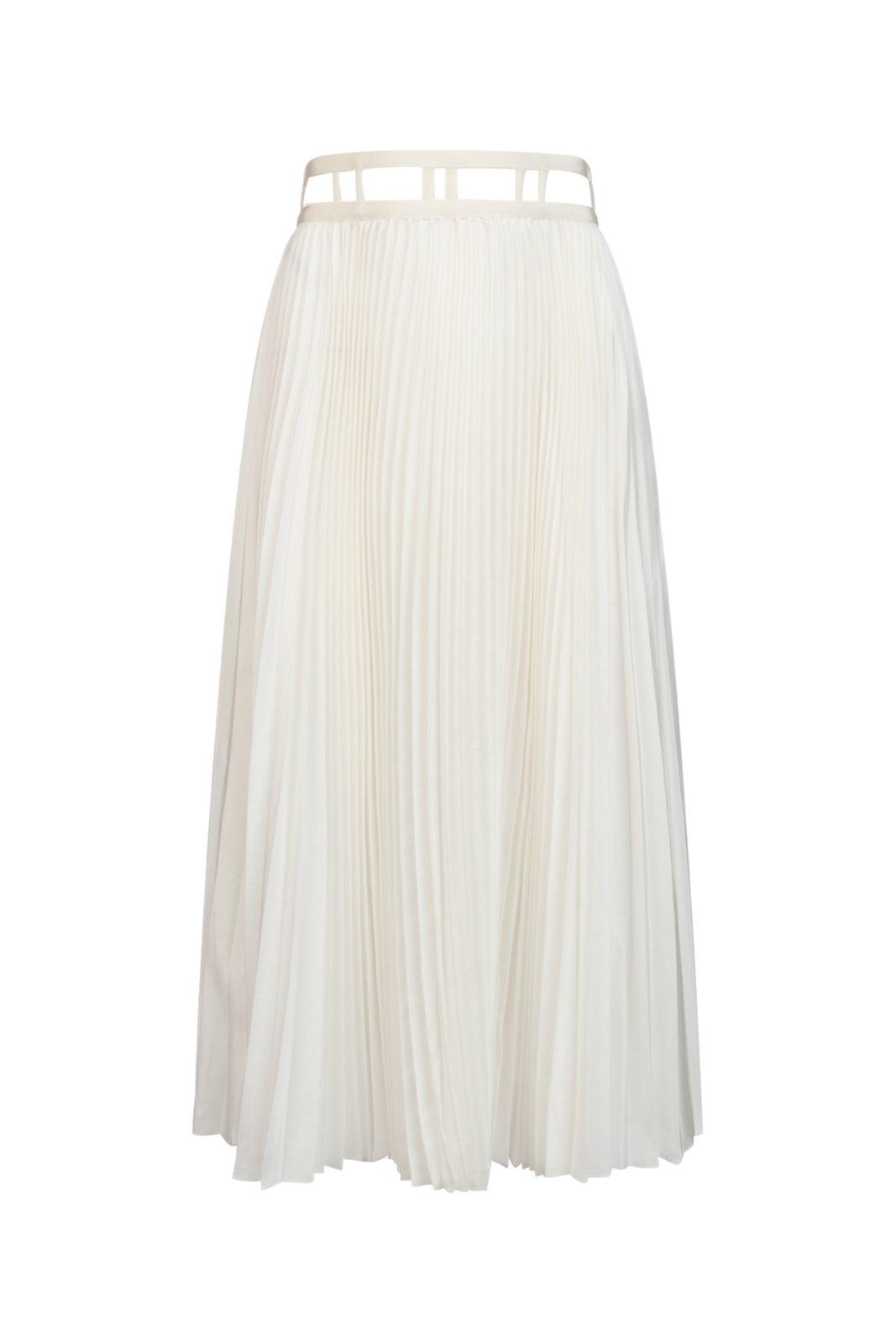 Christian Dior Pleated Elastic Waist Midi Skirt