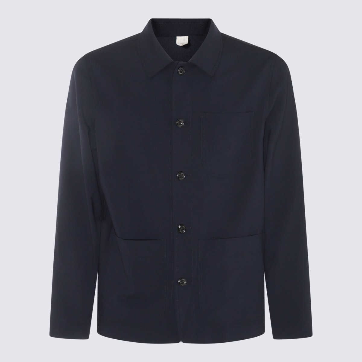 Shop Altea Navy Blue Wool Blend Casual Jacket
