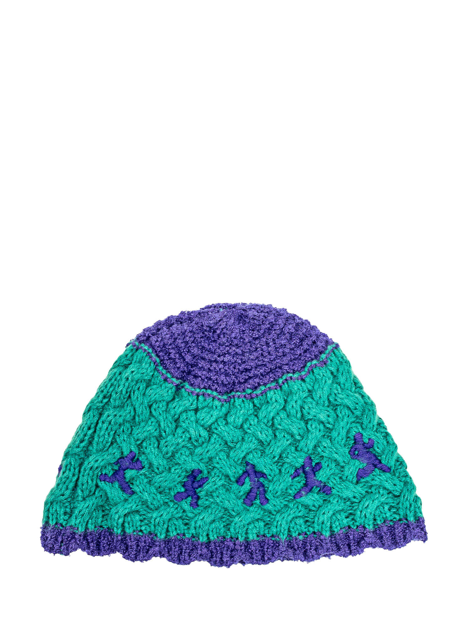 Shop Kidsuper Crocheted Hat In Green/blue