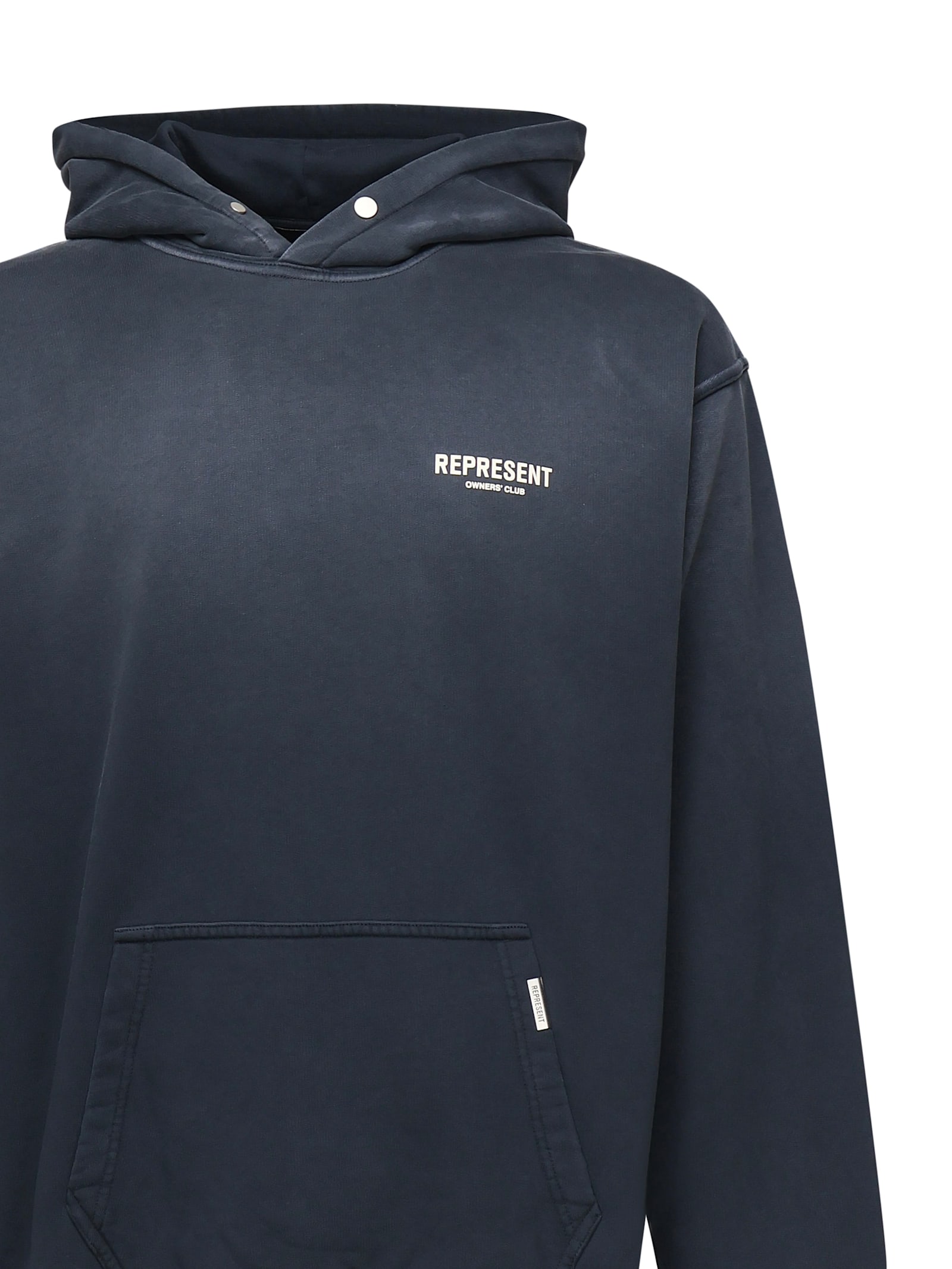 Represent Owners Club Hooded Cotton Sweatshirt In Blue