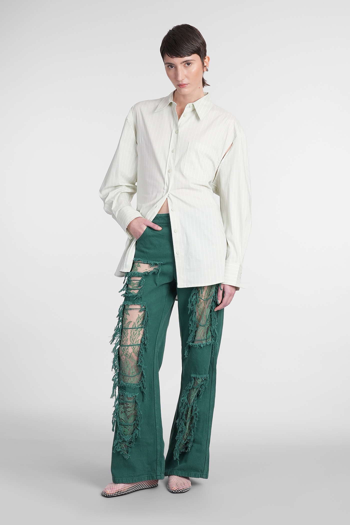 CHRISTOPHER ESBER JEANS IN GREEN COTTON