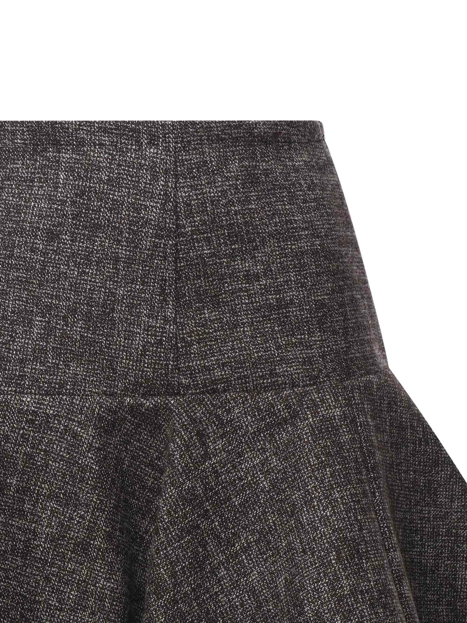 Pinko Flannel Mini Skirt In Gray