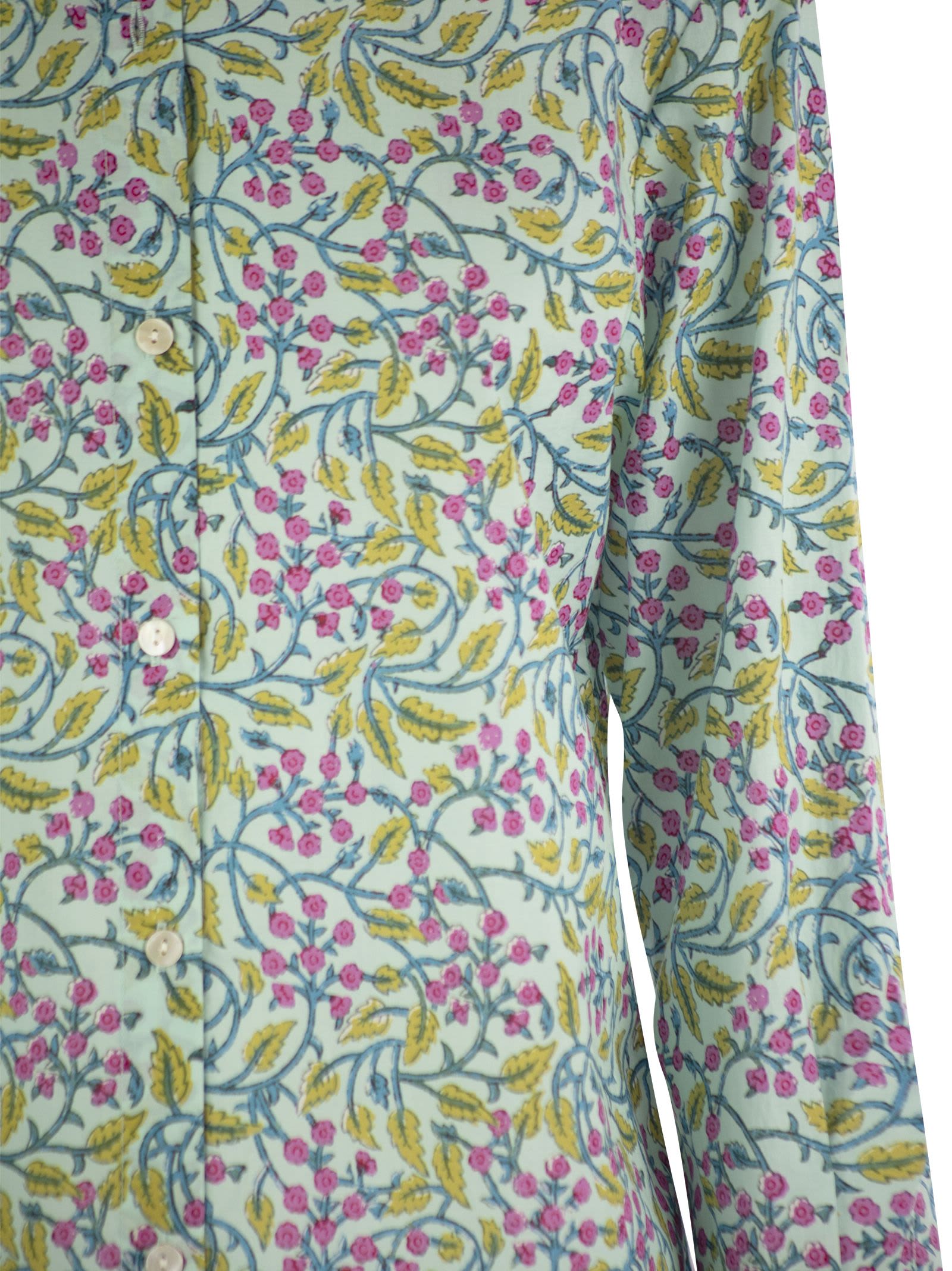 Shop Mc2 Saint Barth Brigitte - Shirt With Flower Pattern Shirt In Multi